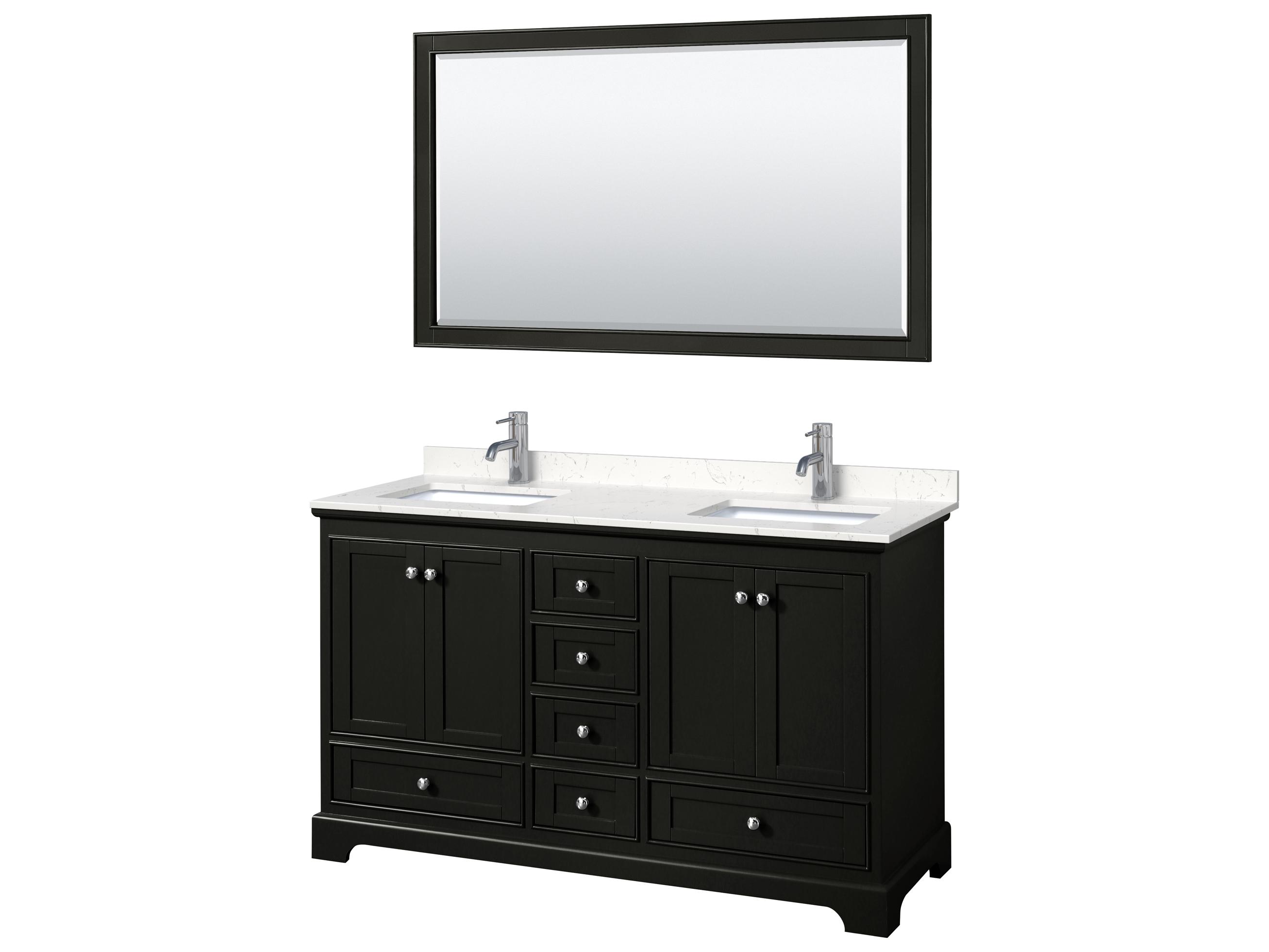 Wyndham Collection Deborah 60" Dark Espresso Vanity with 58" Mirror