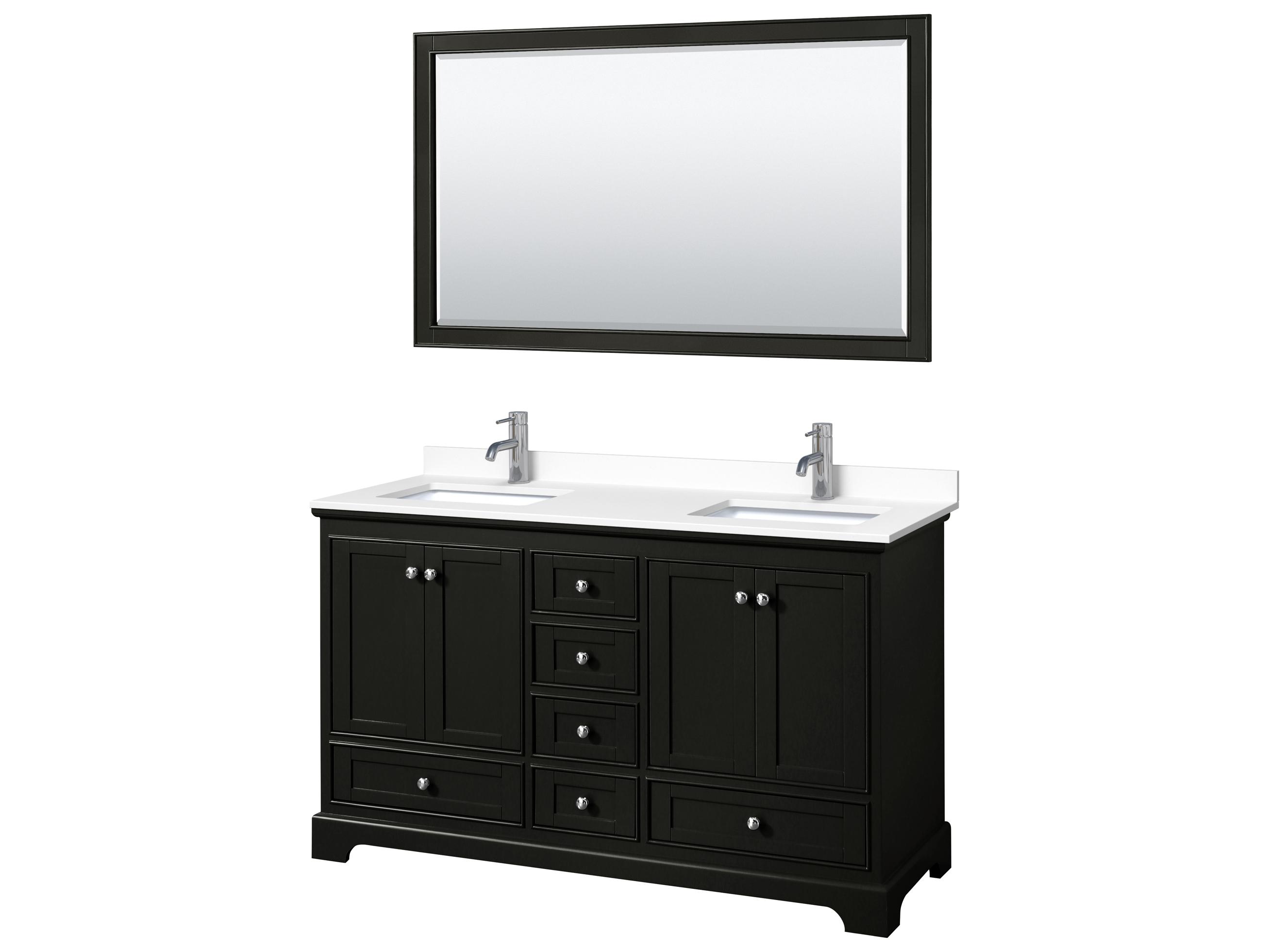 Wyndham Collection Deborah 60" Dark Espresso Vanity with 58" Mirror
