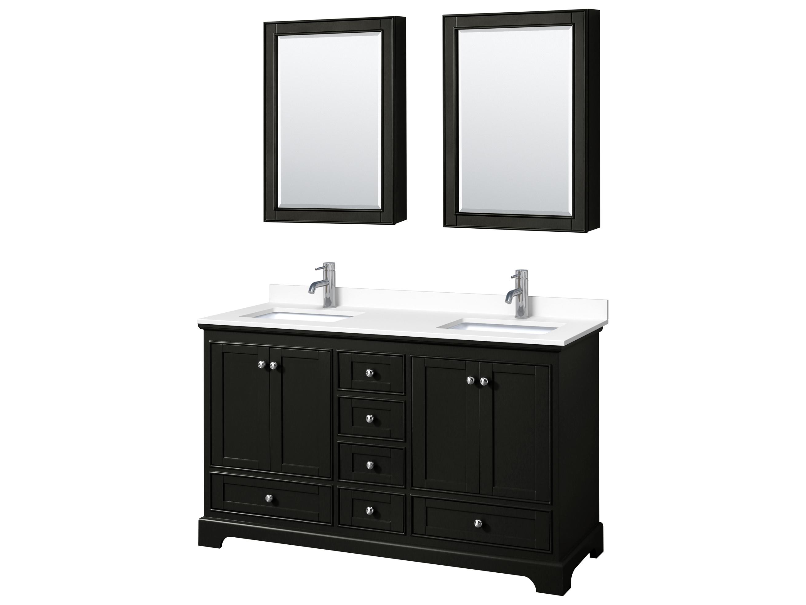 Wyndham Collection Deborah 60" Dark Espresso Vanity with Medicine Cabinet