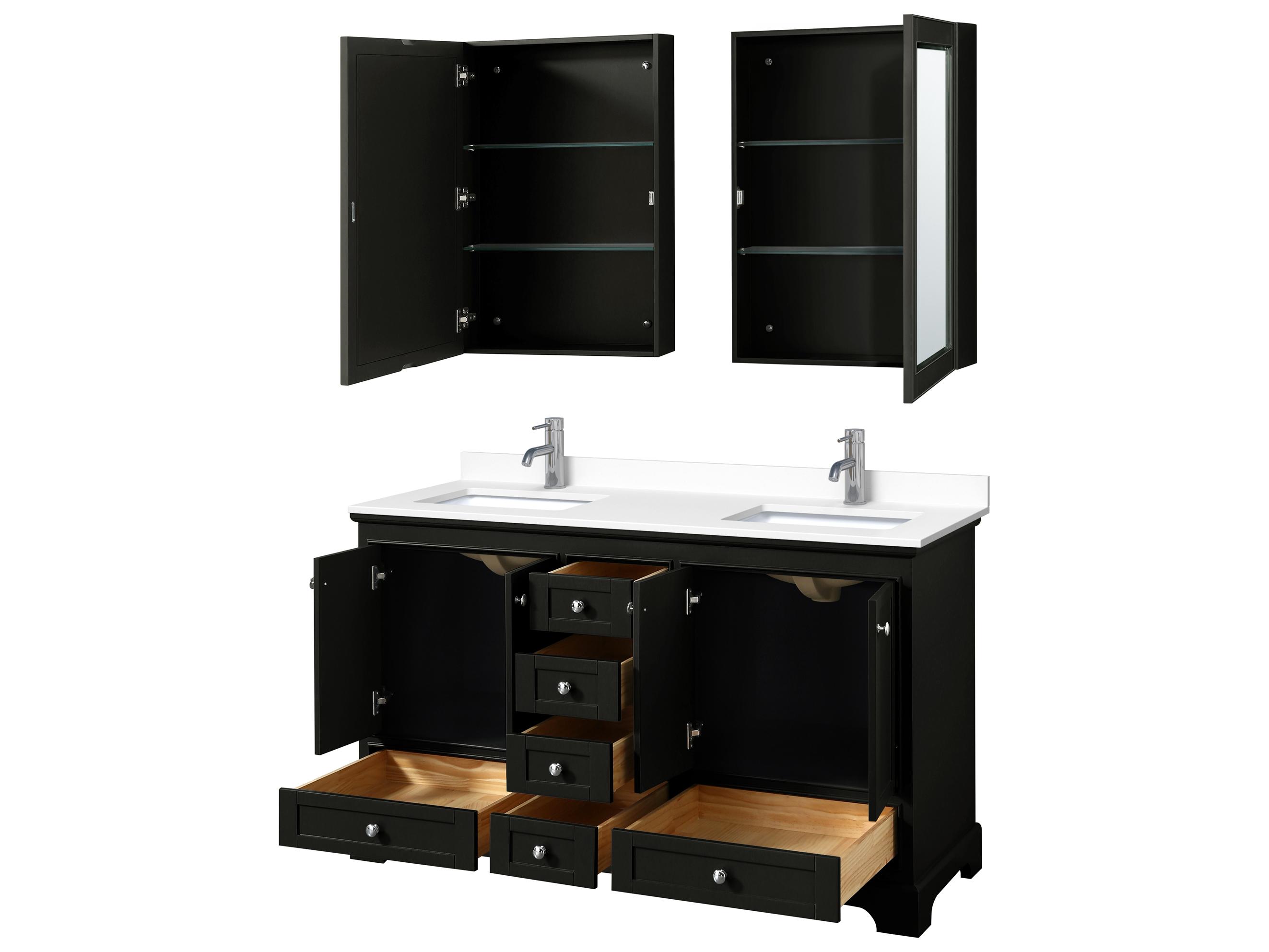Wyndham Collection Deborah 60" Dark Espresso Vanity with Medicine Cabinet