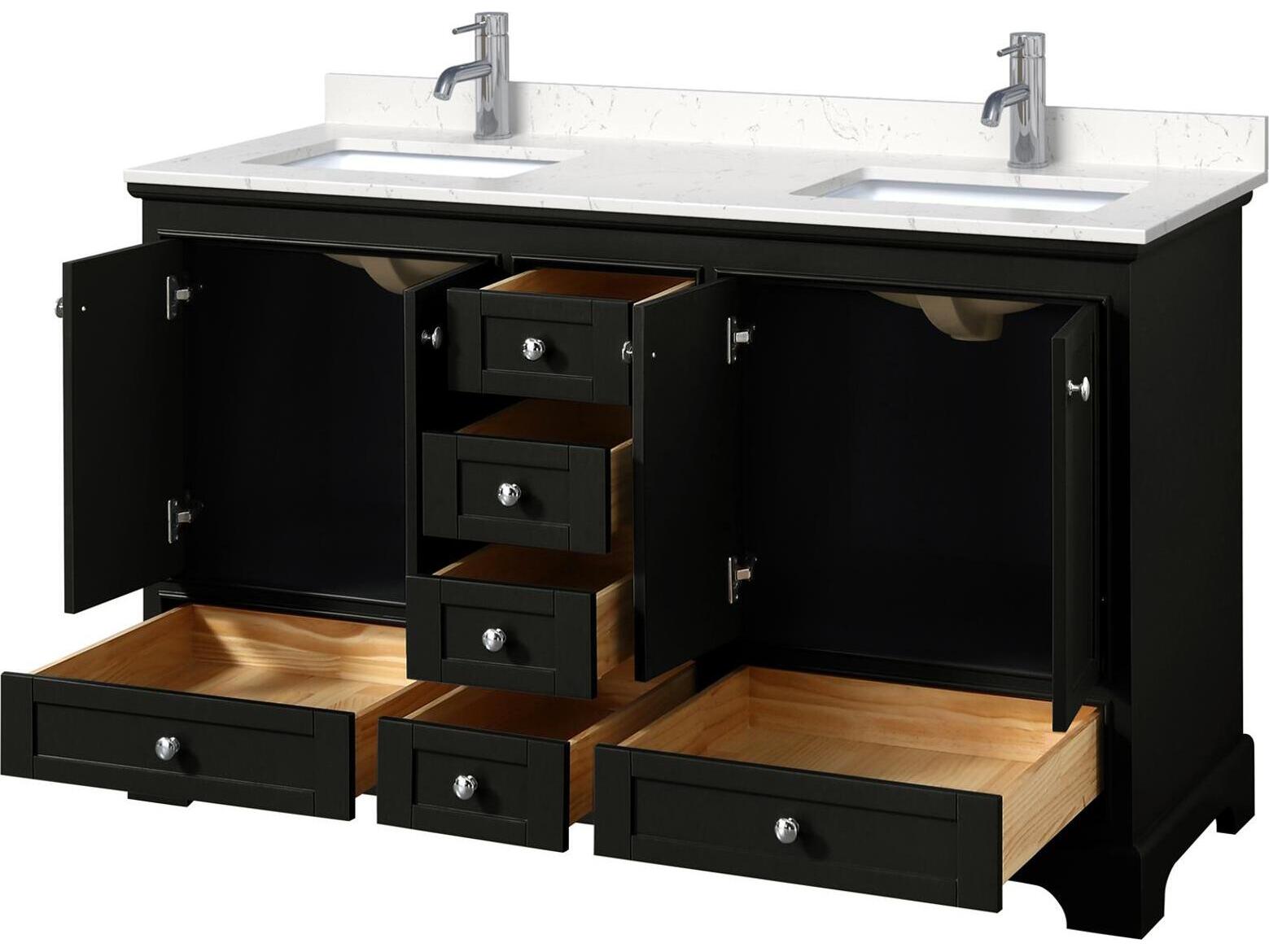 Wyndham Collection Deborah 60" Dark Espresso Vanity