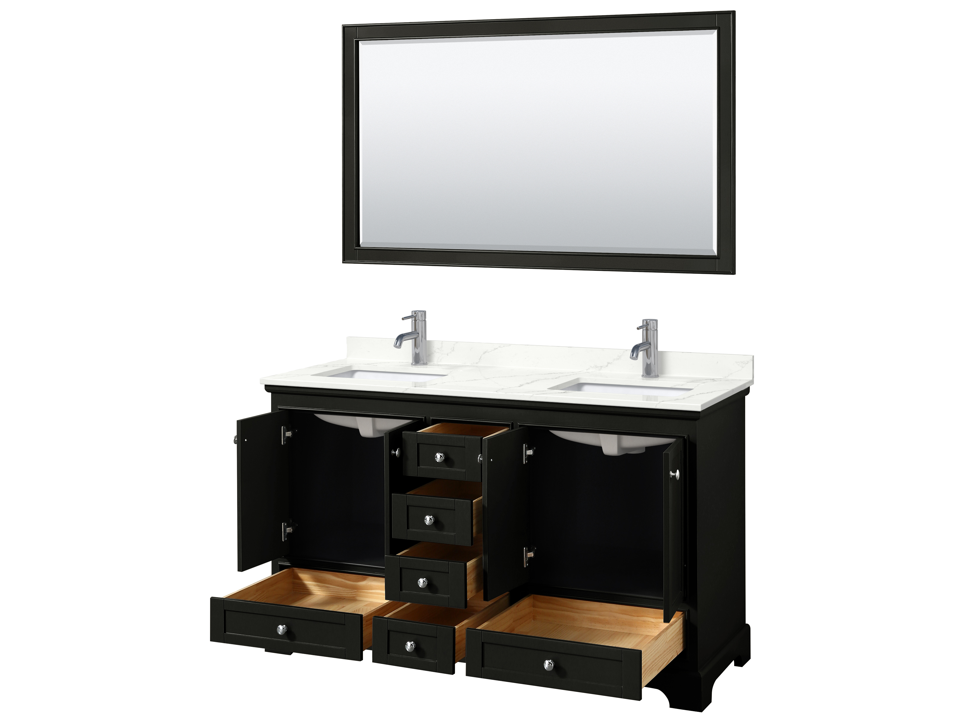Wyndham Collection Deborah 60" Dark Espresso Vanity with 58" Mirror