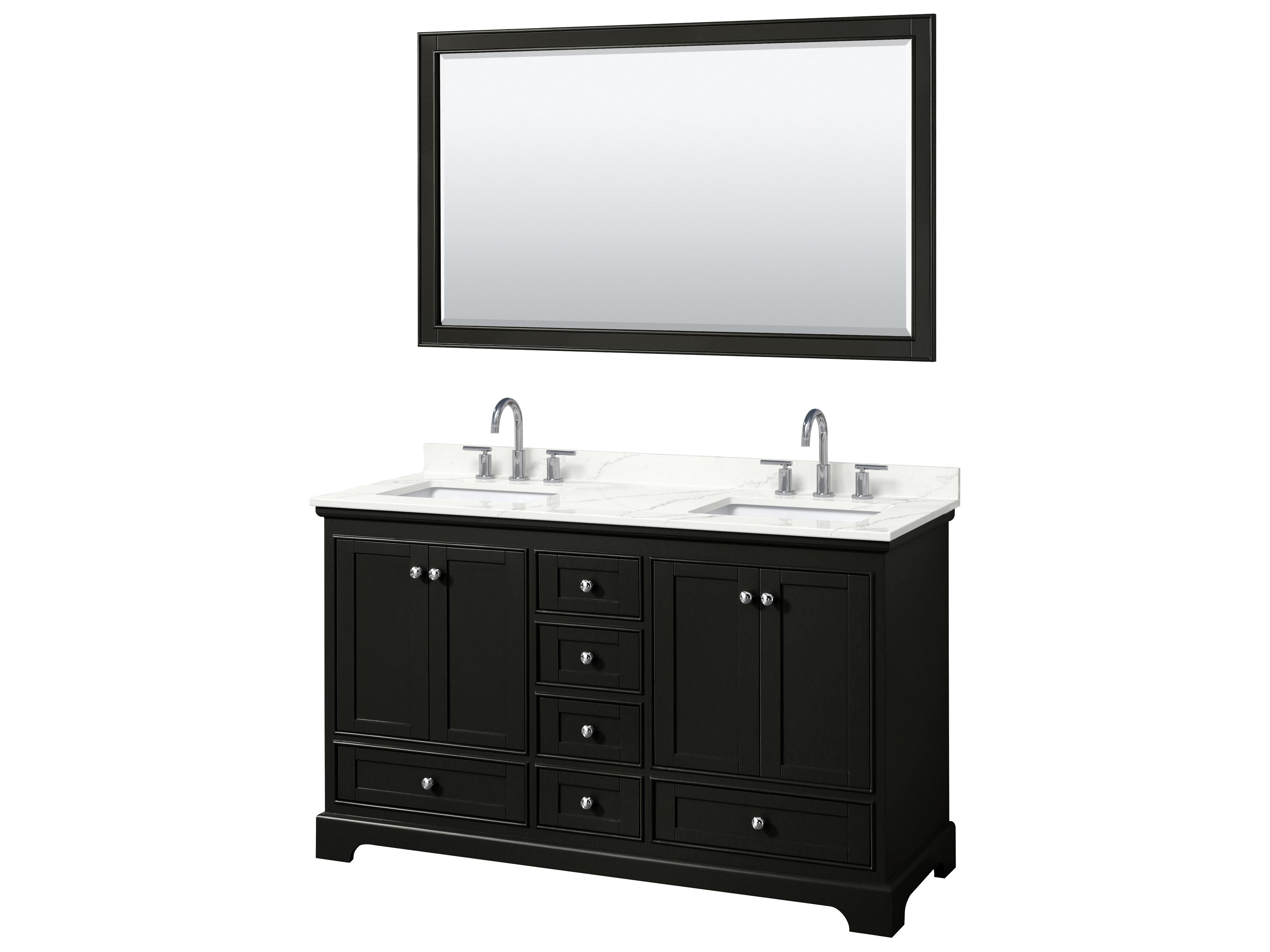 Wyndham Collection Deborah 60" Dark Espresso Vanity with 58" Mirror
