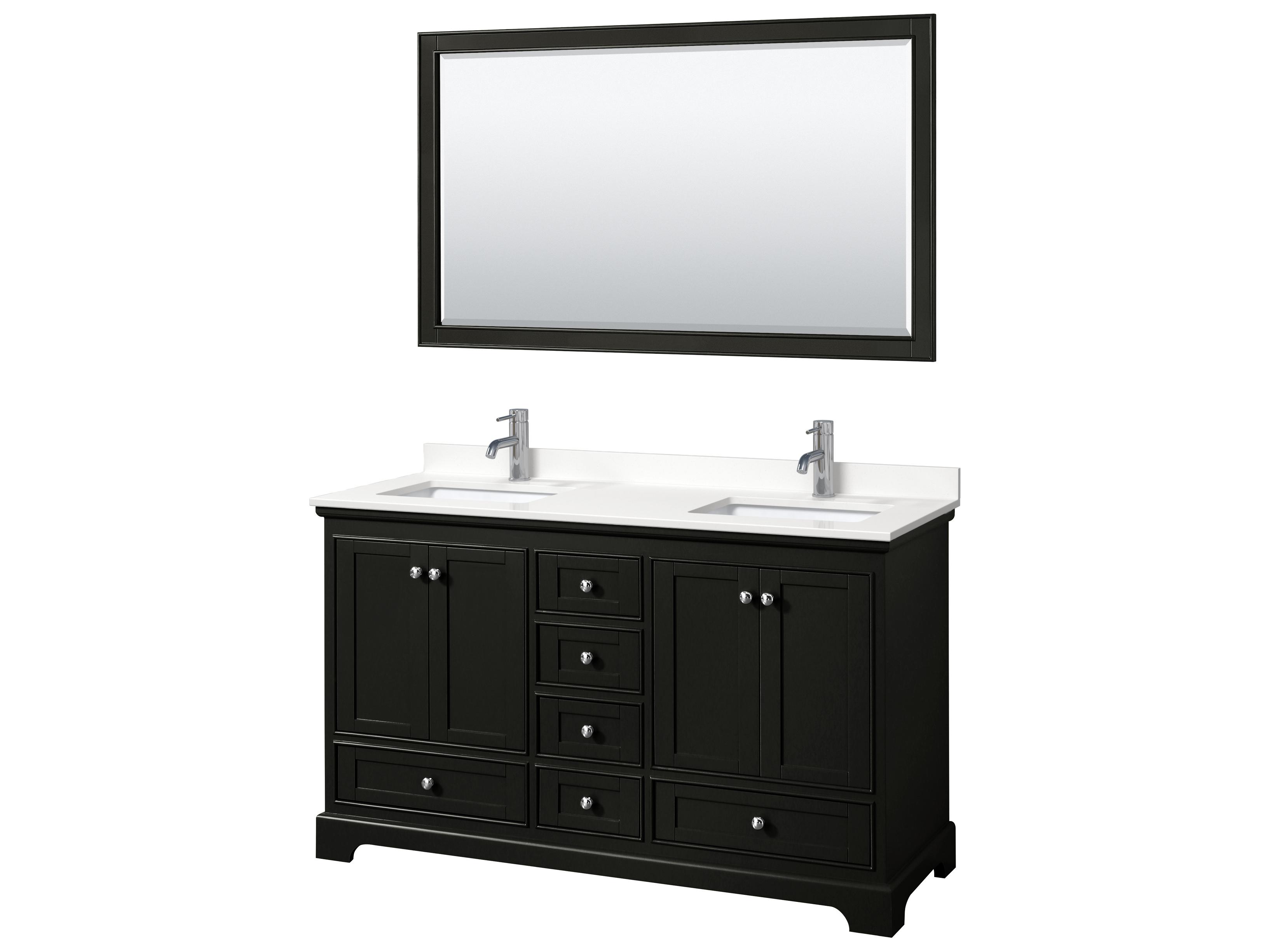 Wyndham Collection Deborah 60" Dark Espresso Vanity with 58" Mirror
