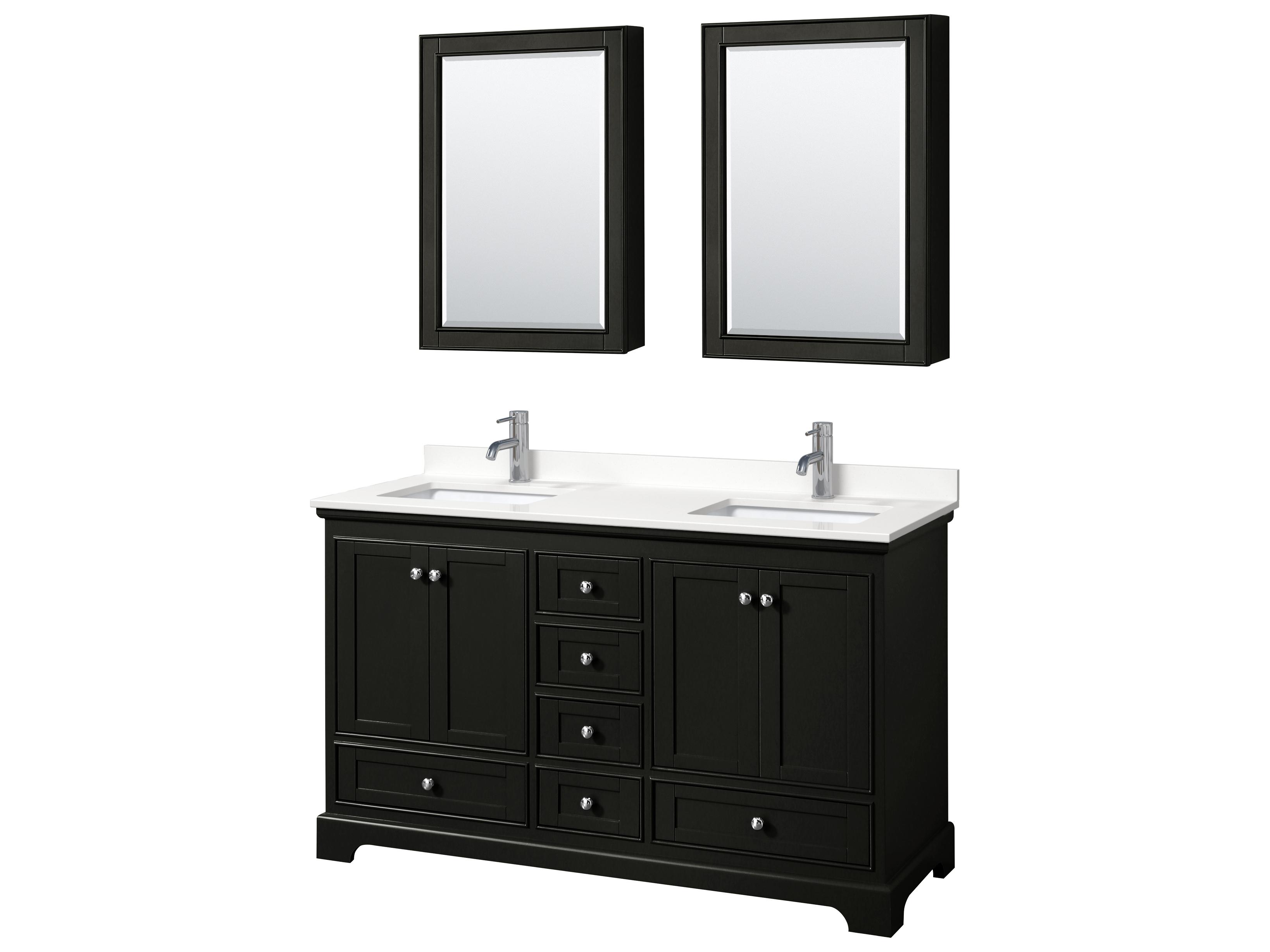 Wyndham Collection Deborah 60" Dark Espresso Vanity with Medicine Cabinet