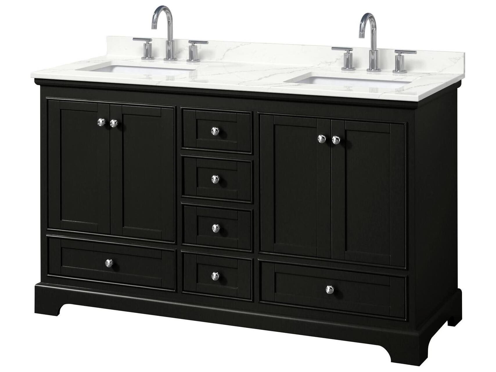 Wyndham Collection Deborah 60" Dark Espresso Vanity