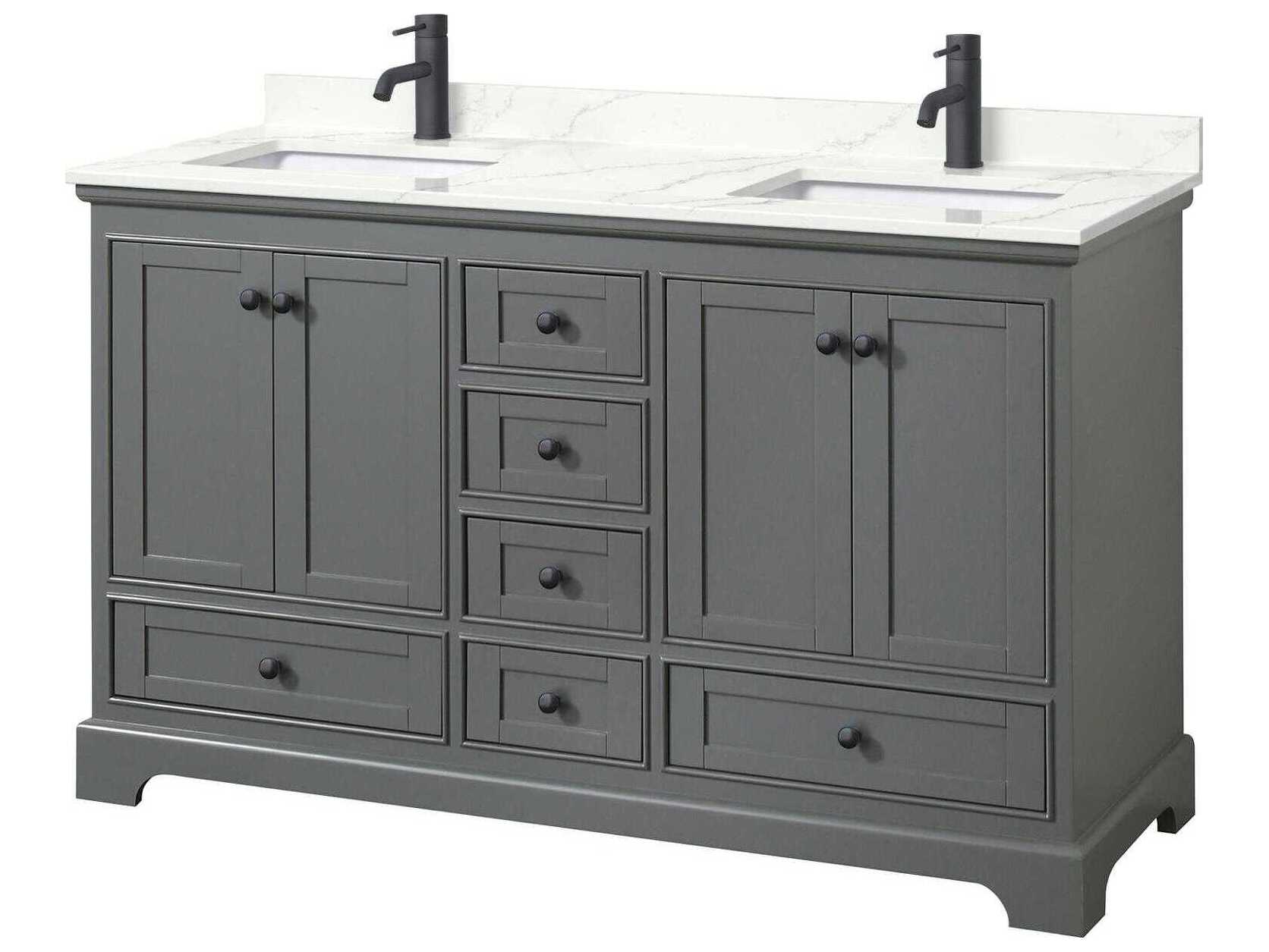 Wyndham Collection Deborah 60" Dark Gray Vanity