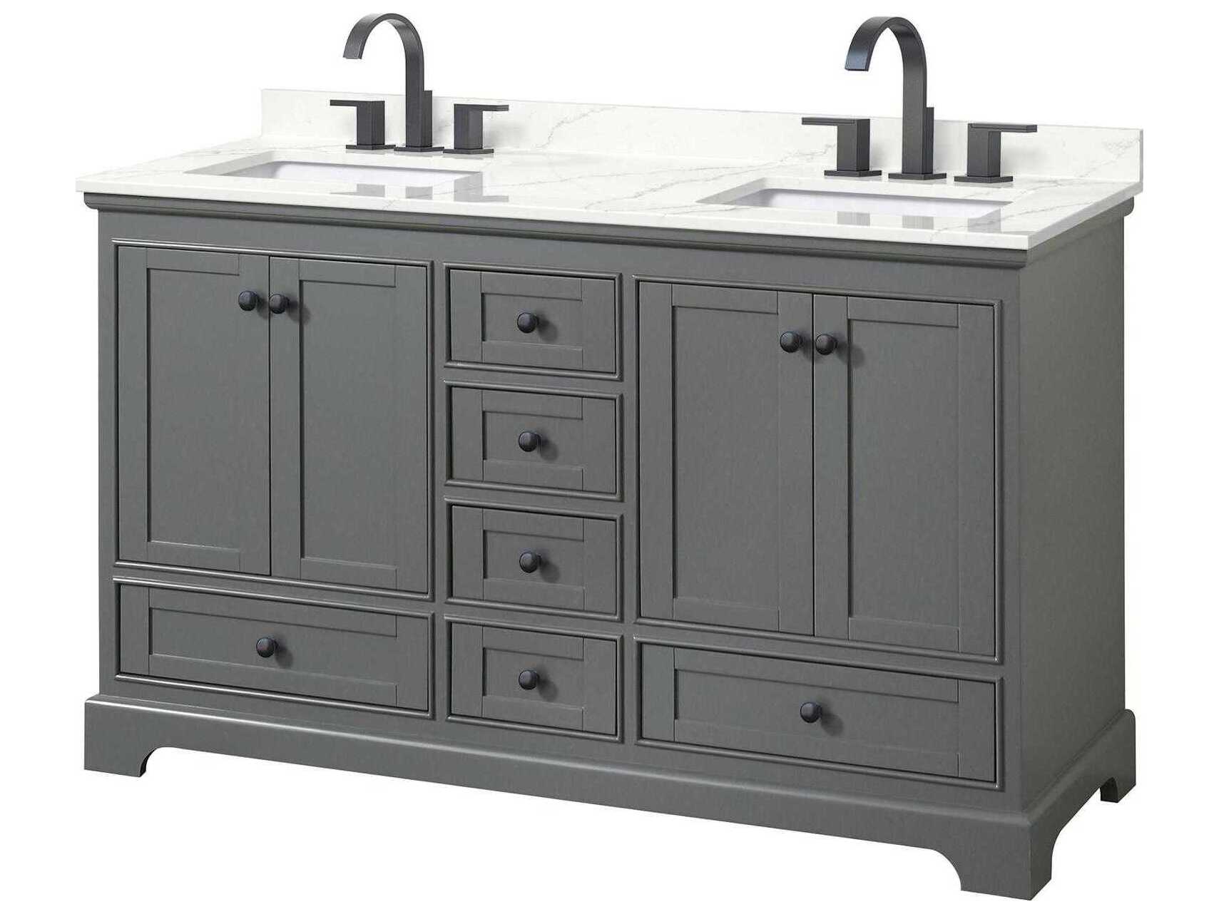Wyndham Collection Deborah 60" Dark Gray Vanity