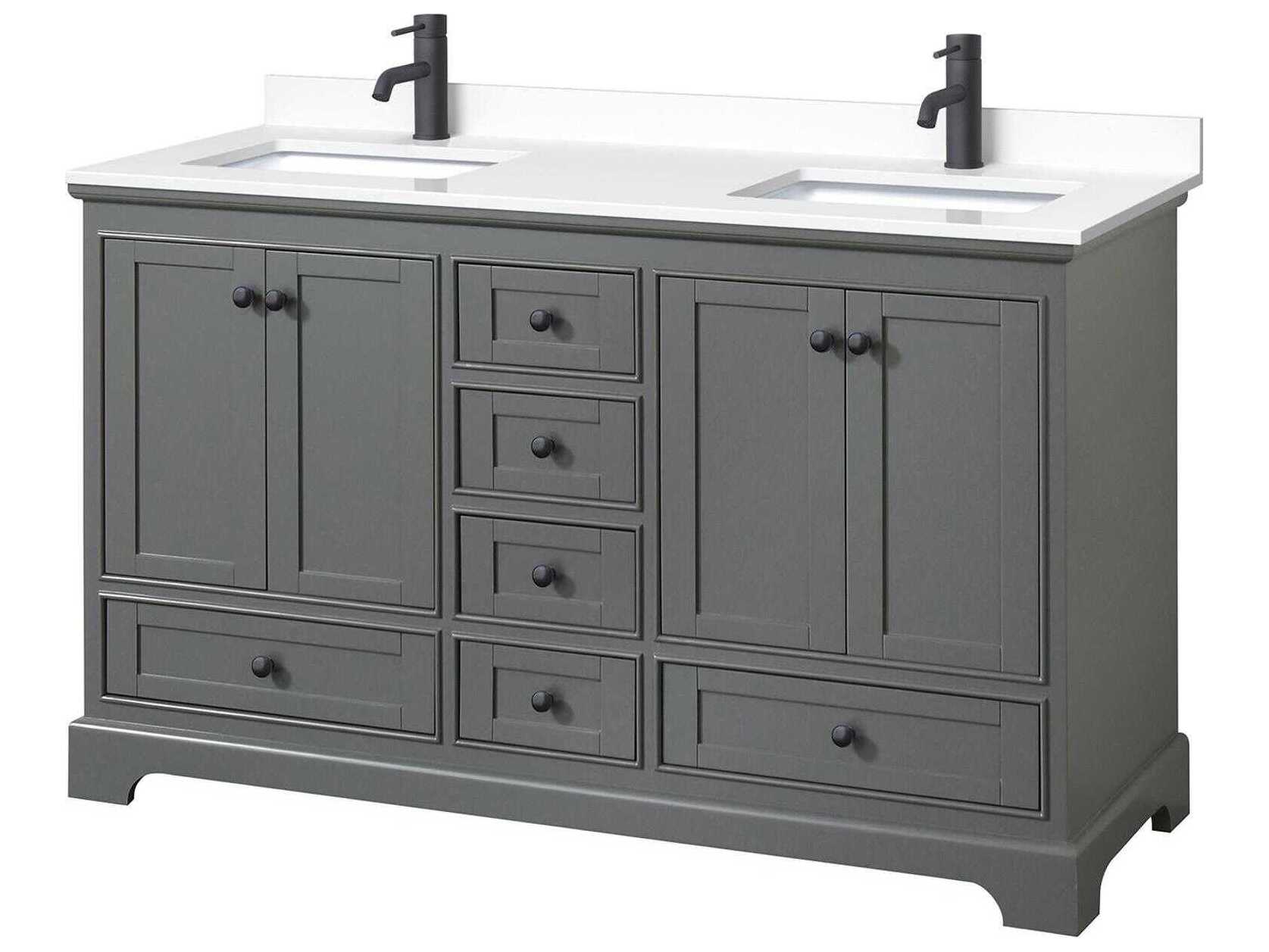 Wyndham Collection Deborah 60" Dark Gray Vanity