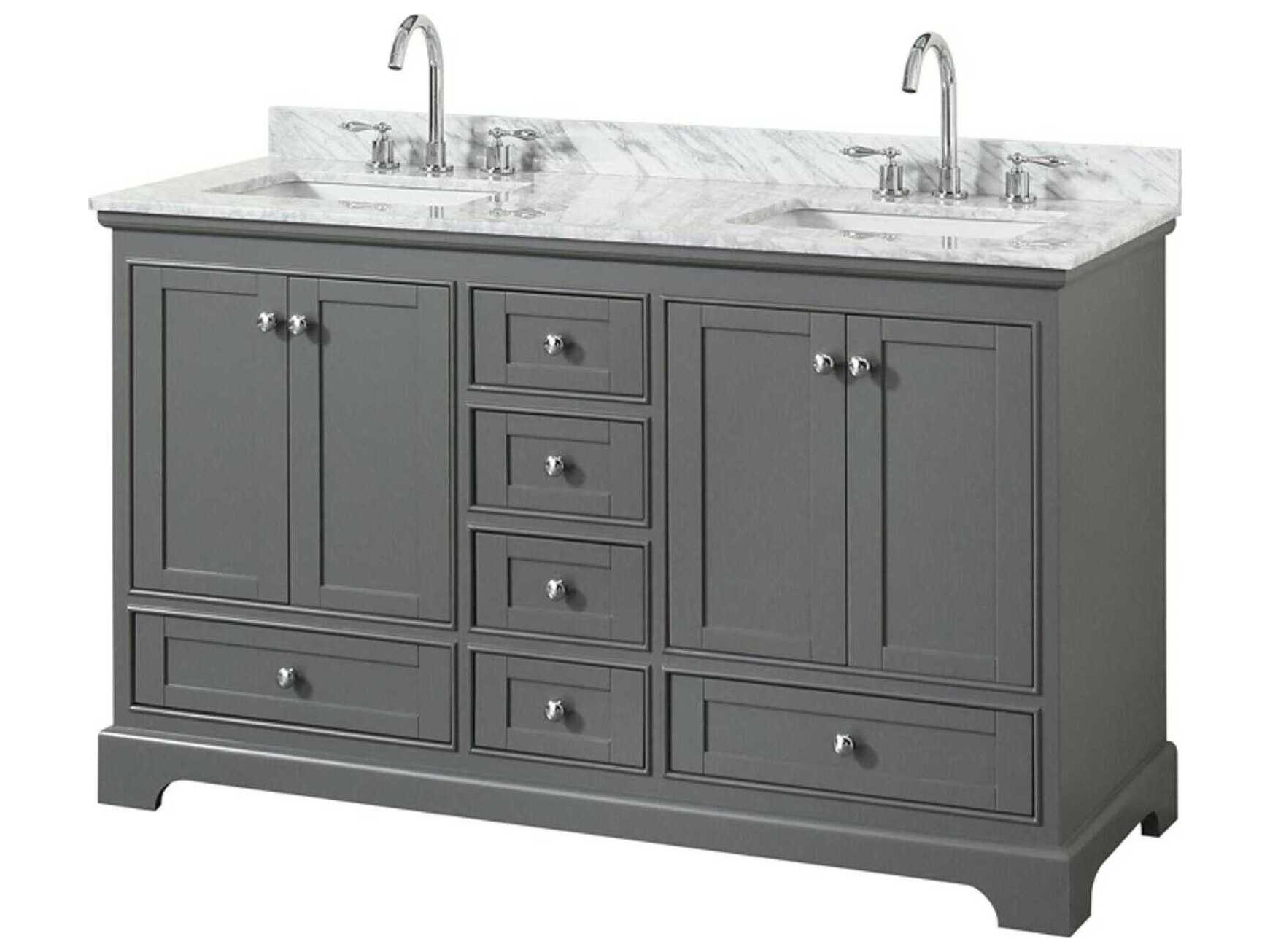 Wyndham Collection Deborah 60" Dark Gray Vanity