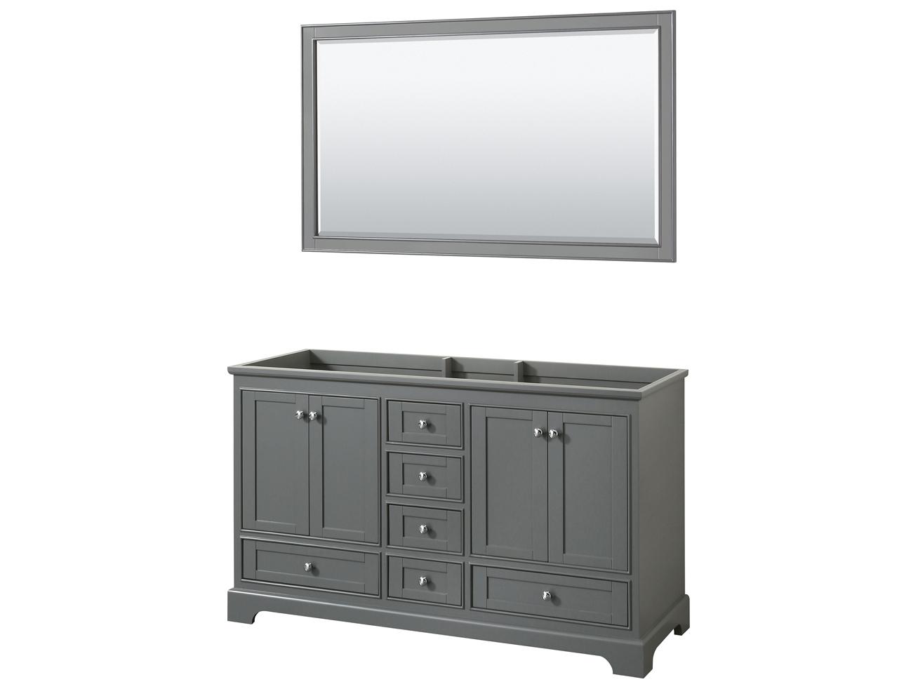 Wyndham Collection Deborah 59" Dark Gray Vanity with 58" Mirror