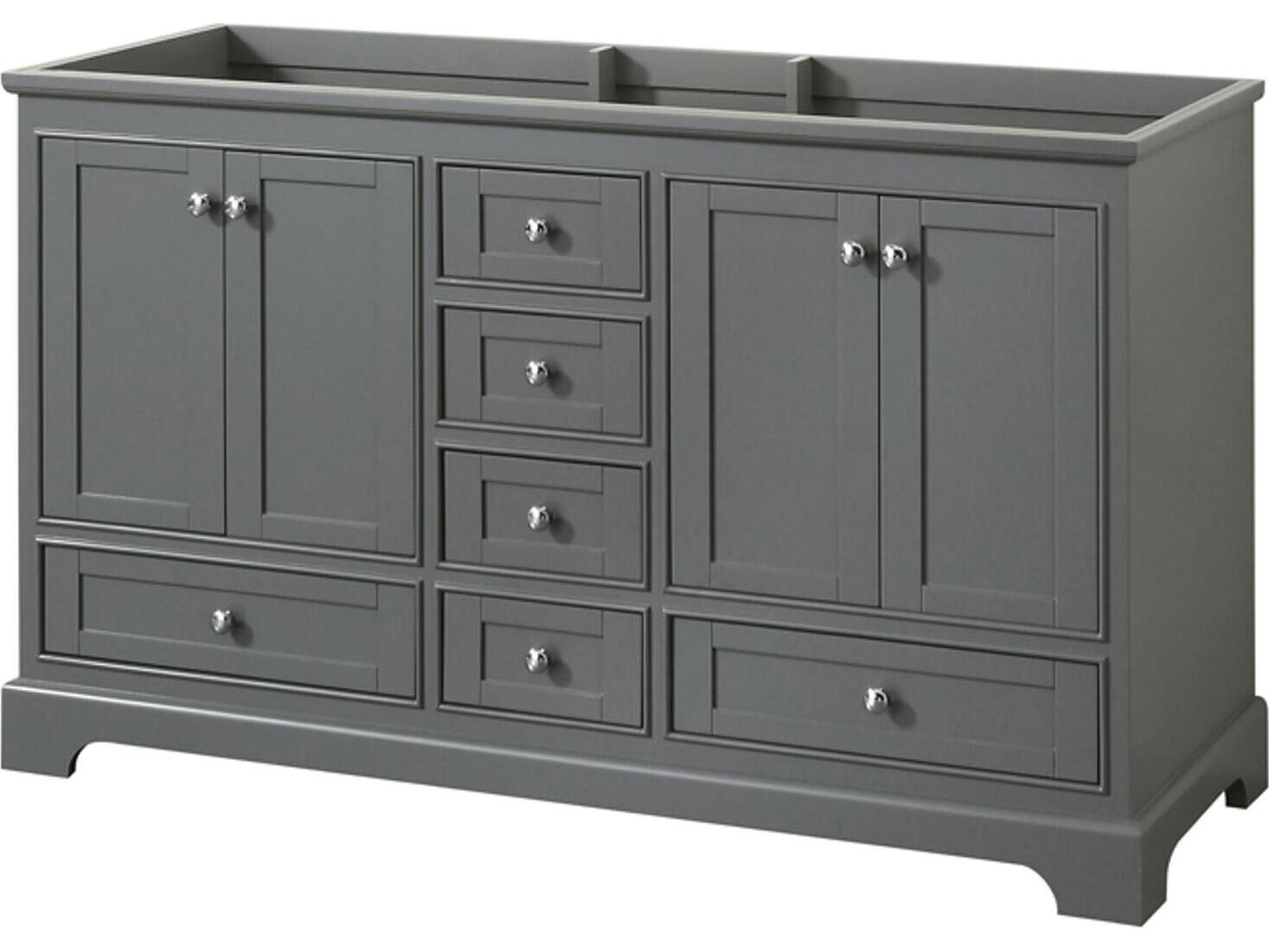 Wyndham Collection Deborah 59" Dark Gray Vanity