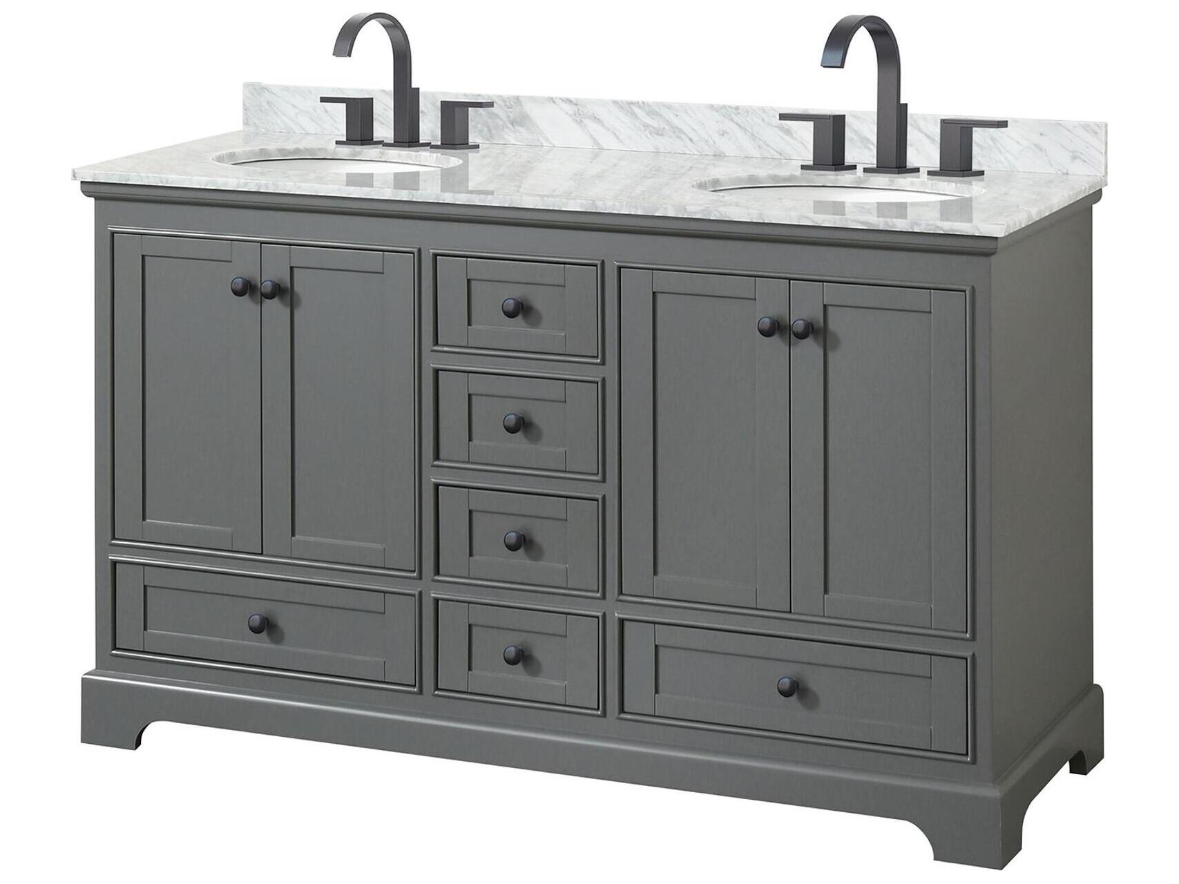 Wyndham Collection Deborah 60" Dark Gray Vanity
