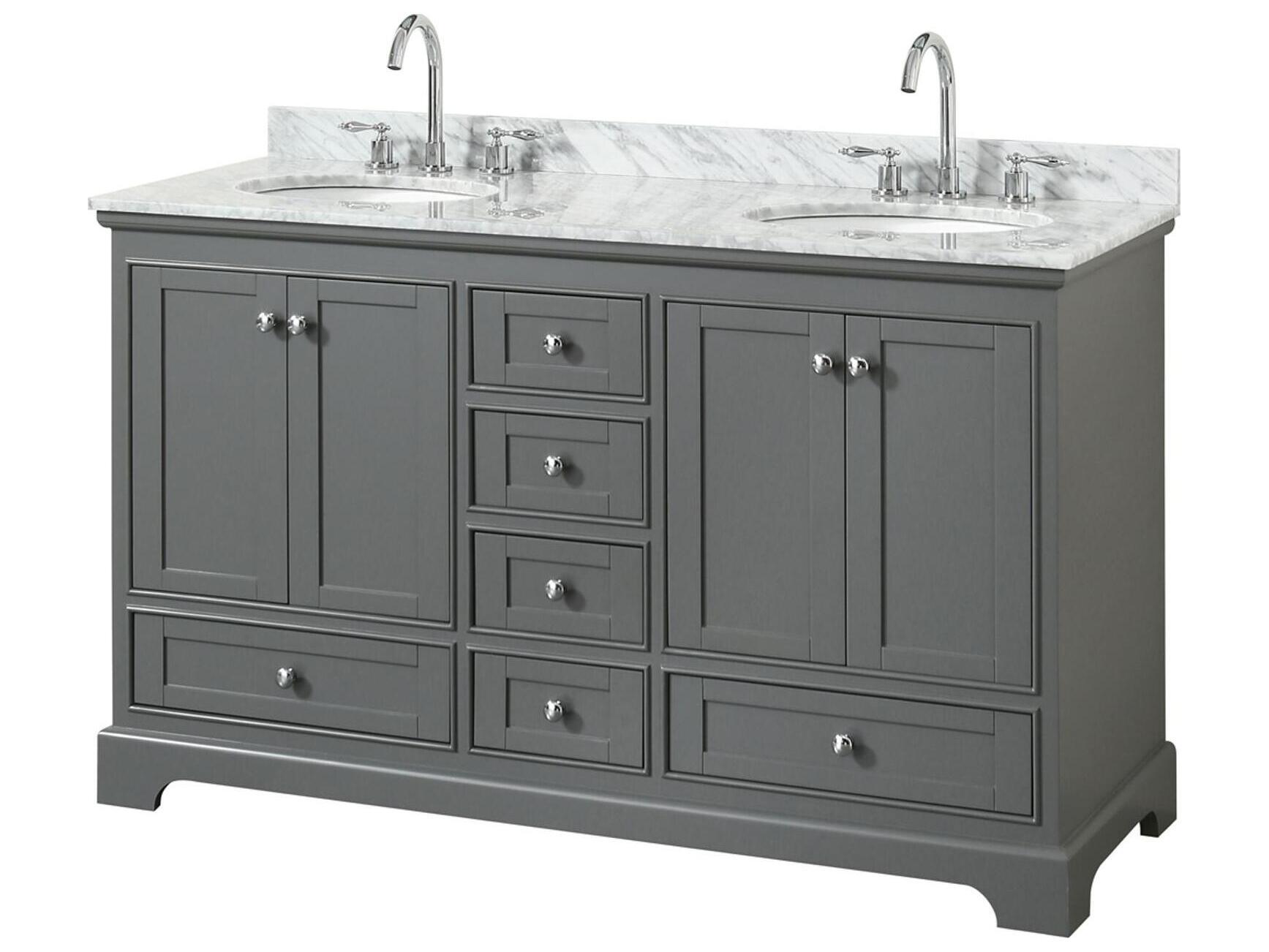Wyndham Collection Deborah 60" Dark Gray Vanity