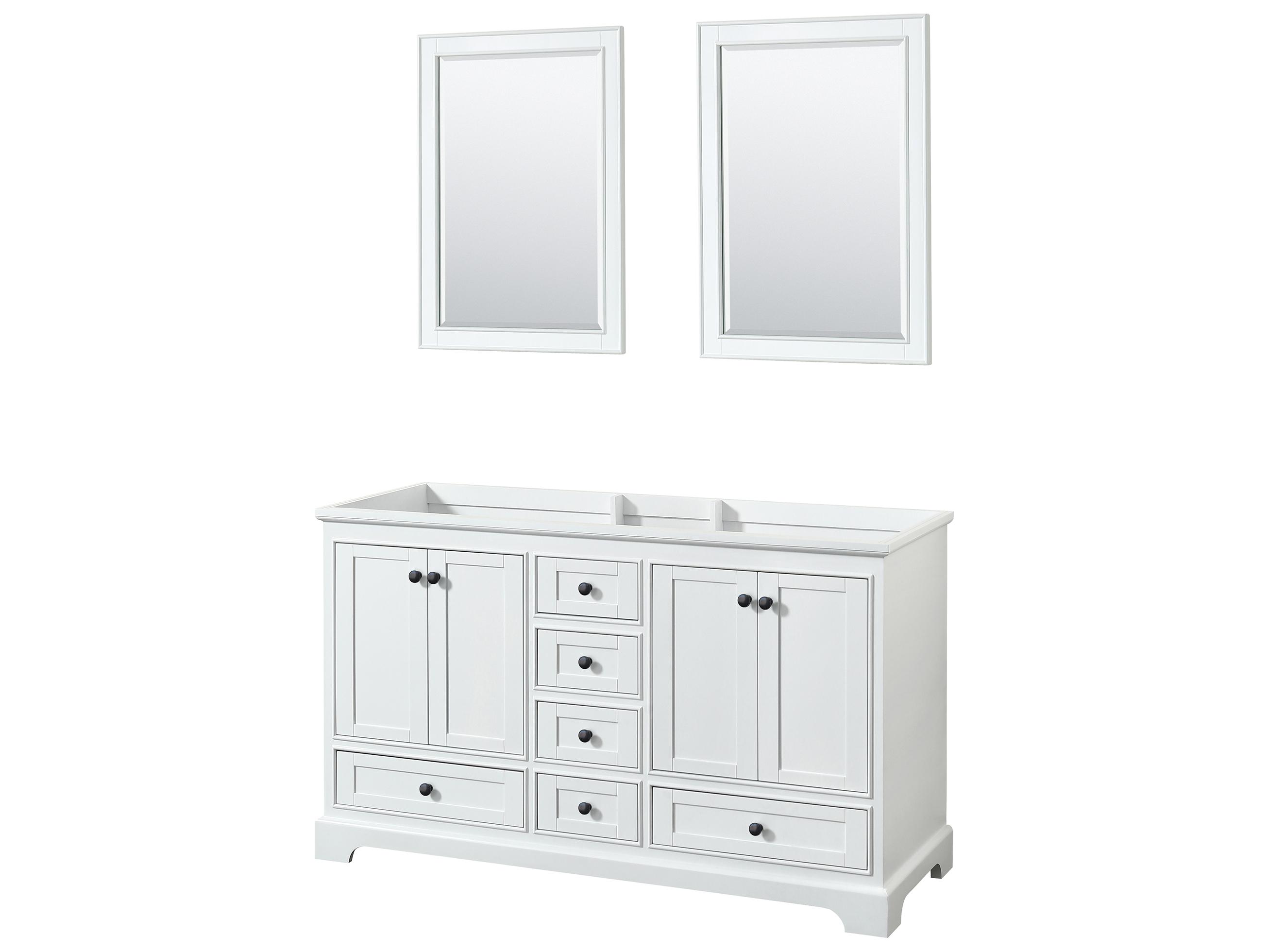Wyndham Collection Deborah 59" White Vanity with 24" Mirror