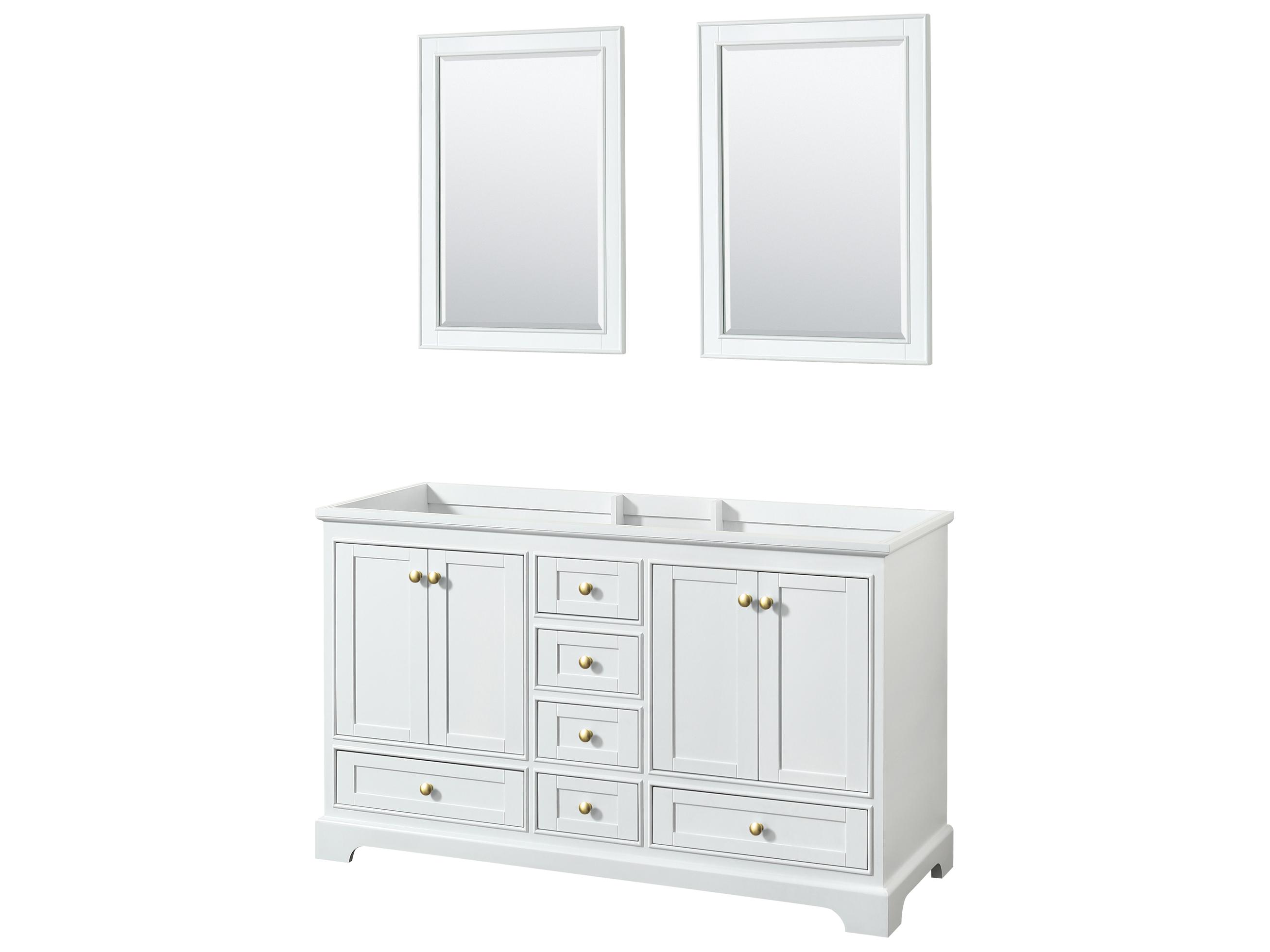 Wyndham Collection Deborah 59" White Vanity with 24" Mirror