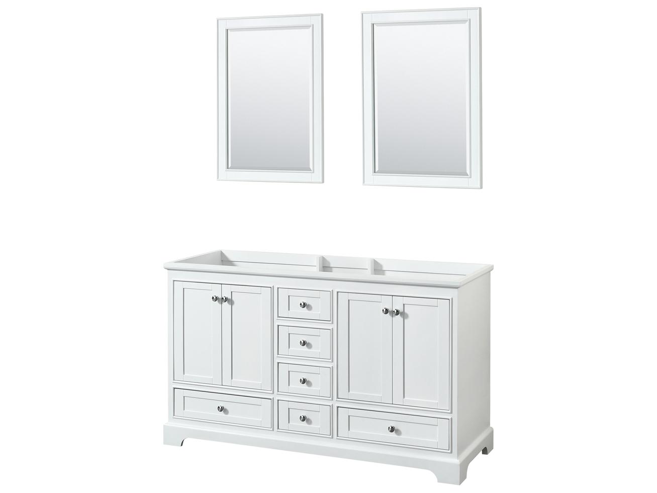Wyndham Collection Deborah 59" White Vanity with 24" Mirror