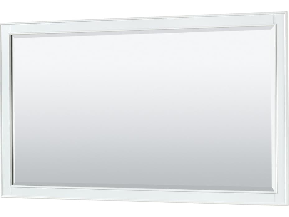 Wyndham Collection Deborah 59" White Vanity with 58" Mirror