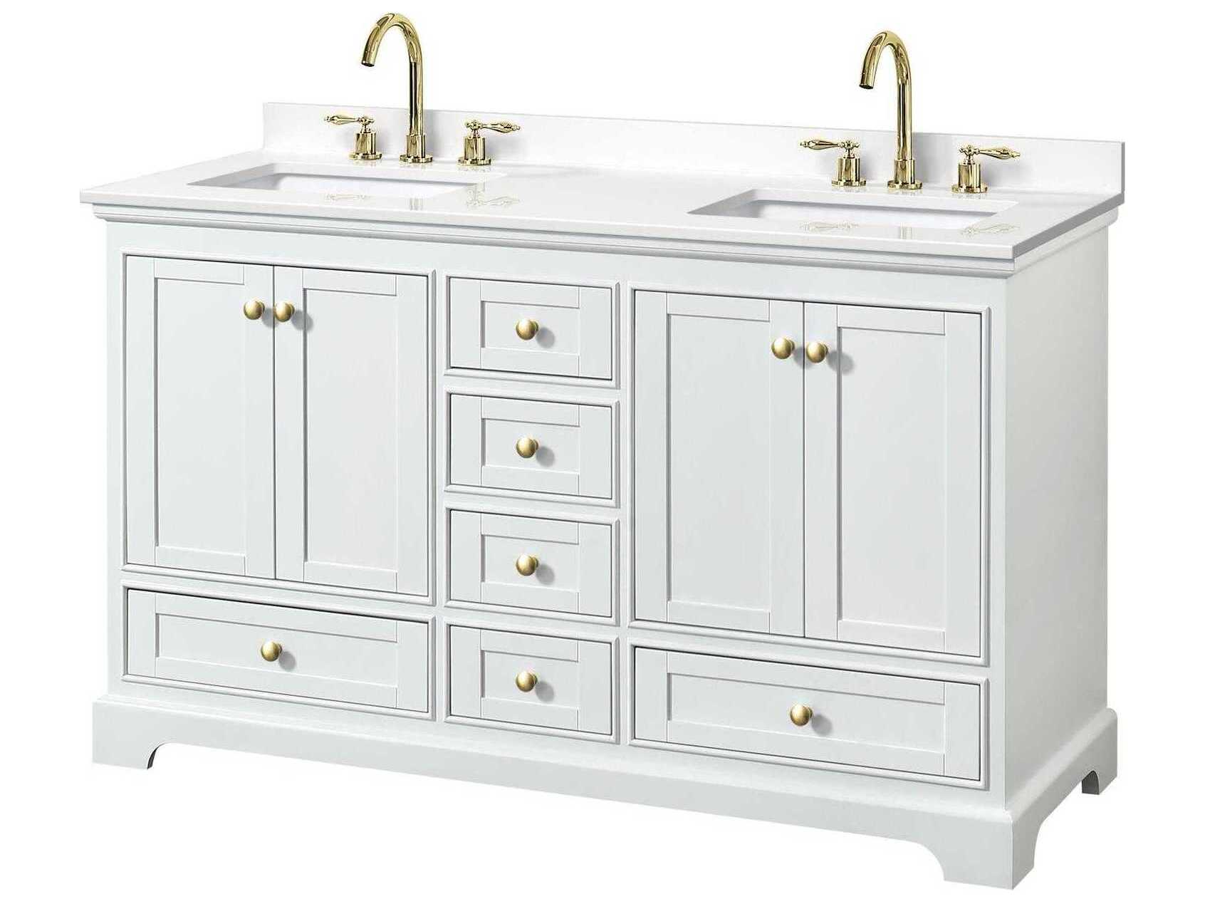 Wyndham Collection Deborah 60" White Vanity