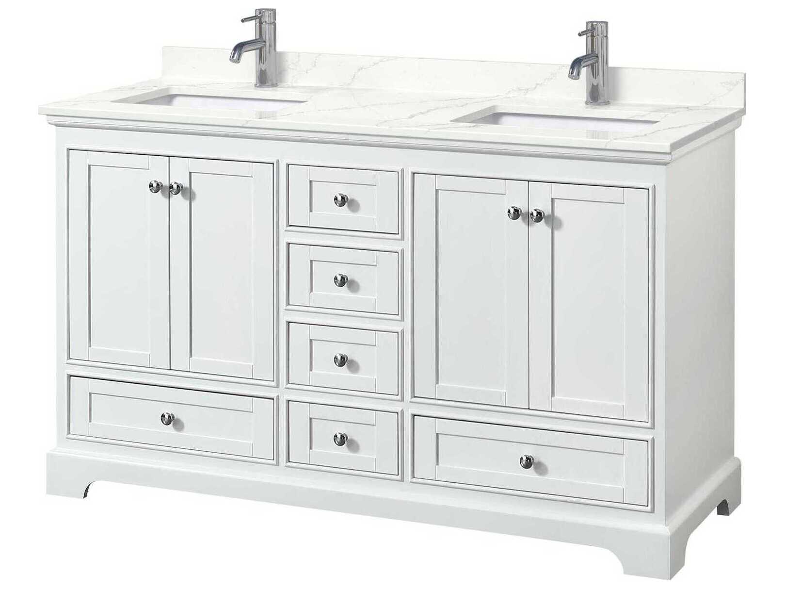 Wyndham Collection Deborah 60" White Vanity