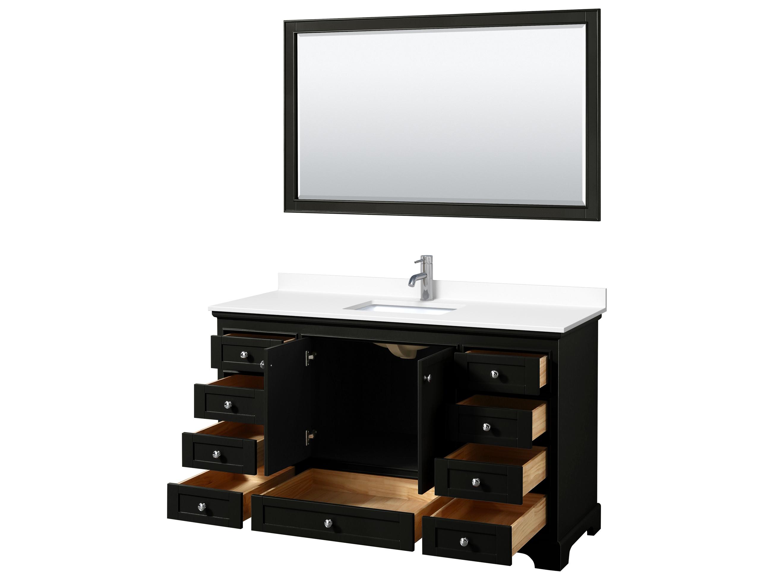 Wyndham Collection Deborah 60" Dark Espresso Vanity with 58" Mirror