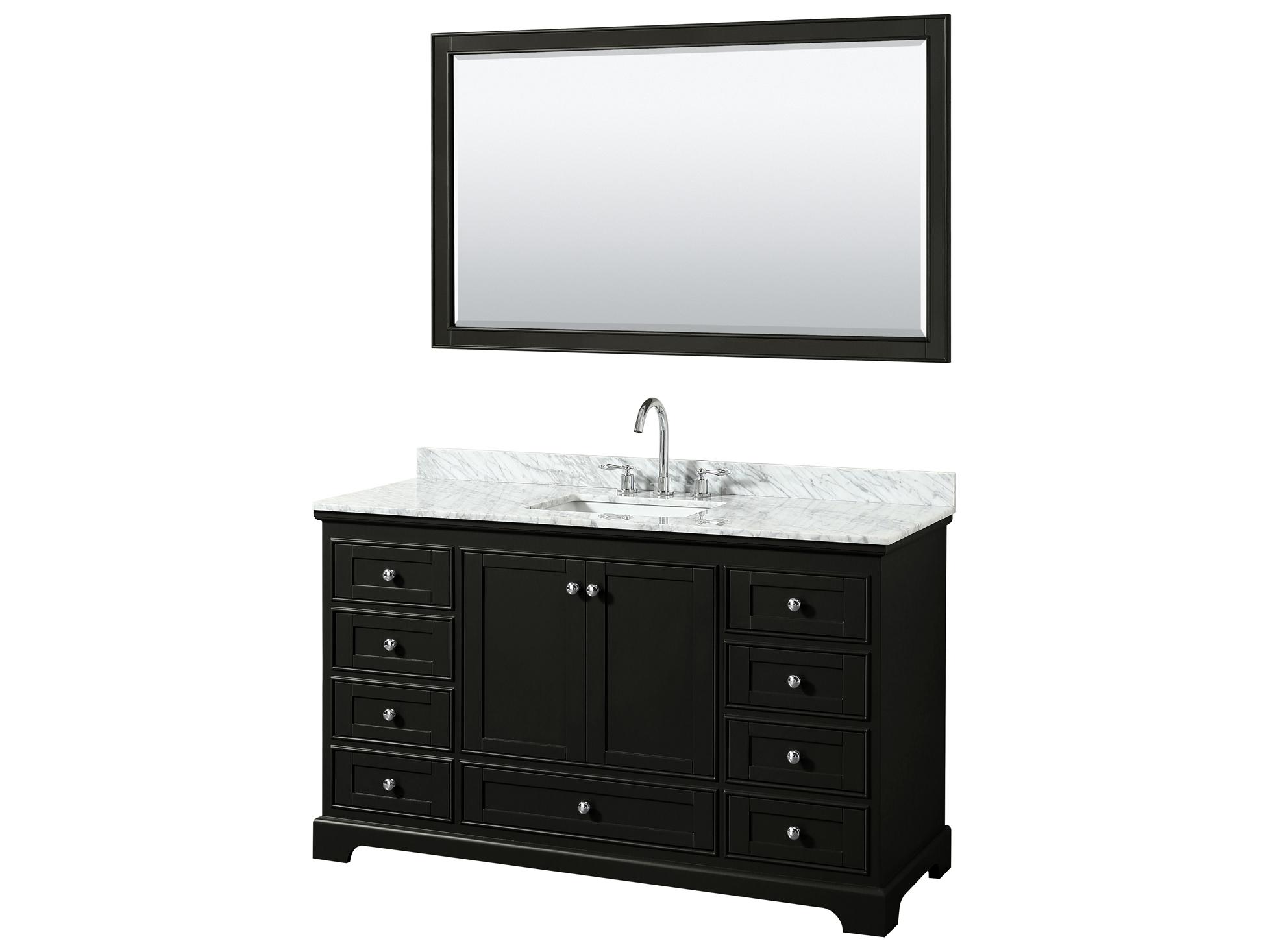 Wyndham Collection Deborah 60" Dark Espresso Vanity with 58" Mirror
