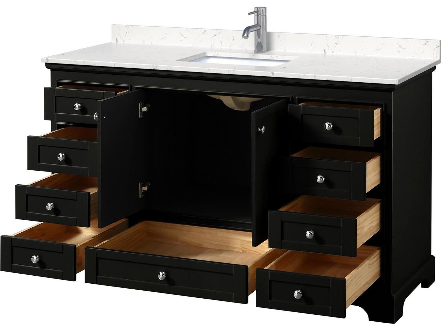 Wyndham Collection Deborah 60" Dark Espresso Vanity
