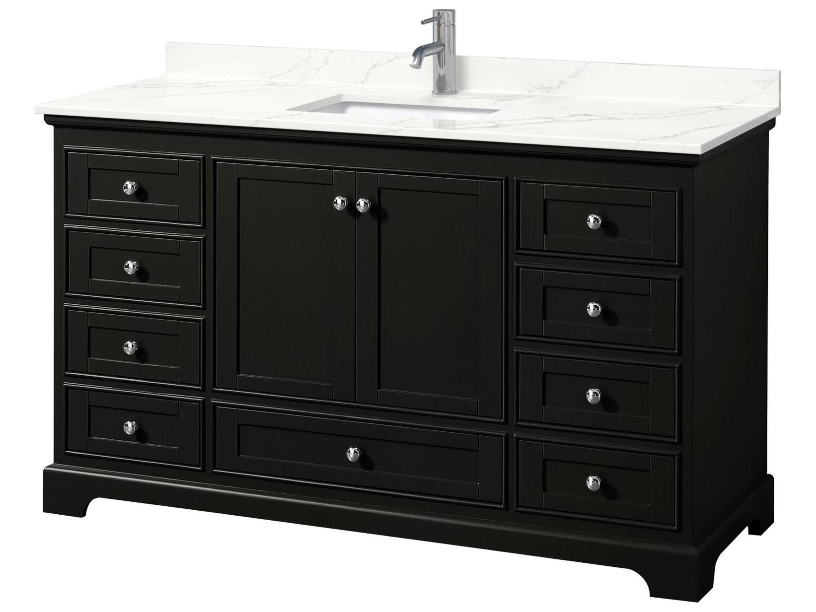 Wyndham Collection Deborah 60" Dark Espresso Vanity