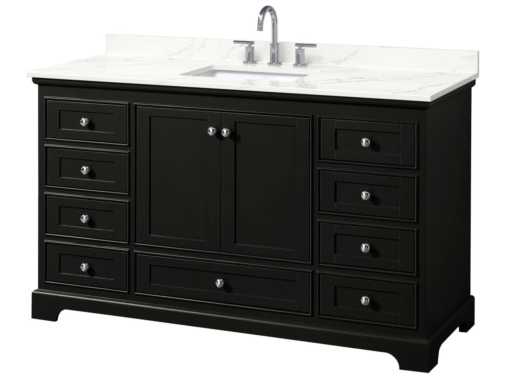 Wyndham Collection Deborah 60" Dark Espresso Vanity