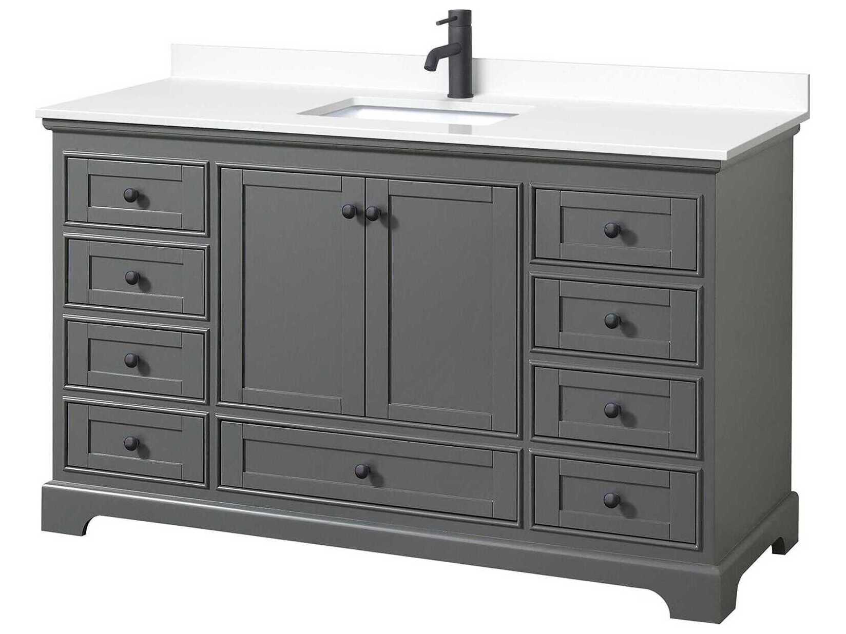 Wyndham Collection Deborah 60" Dark Gray Vanity