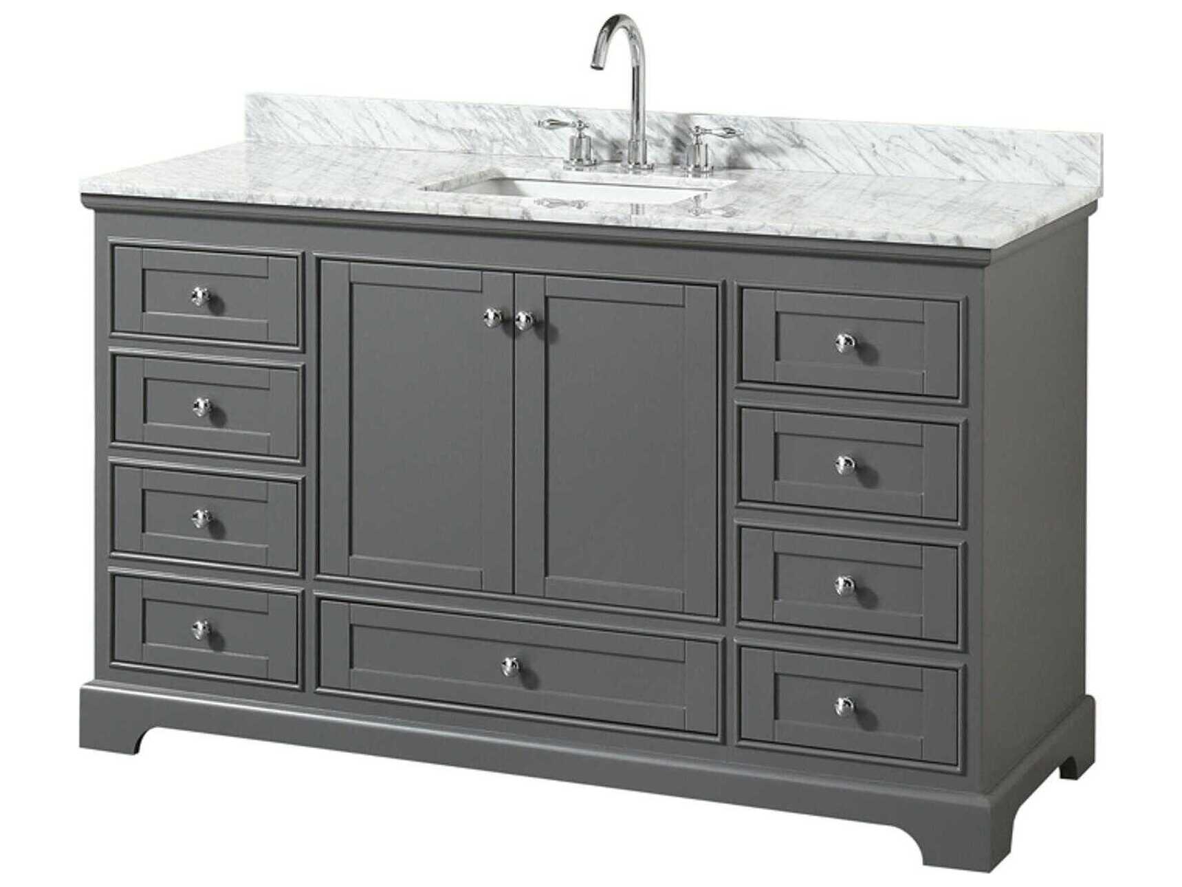 Wyndham Collection Deborah 60" Dark Gray Vanity
