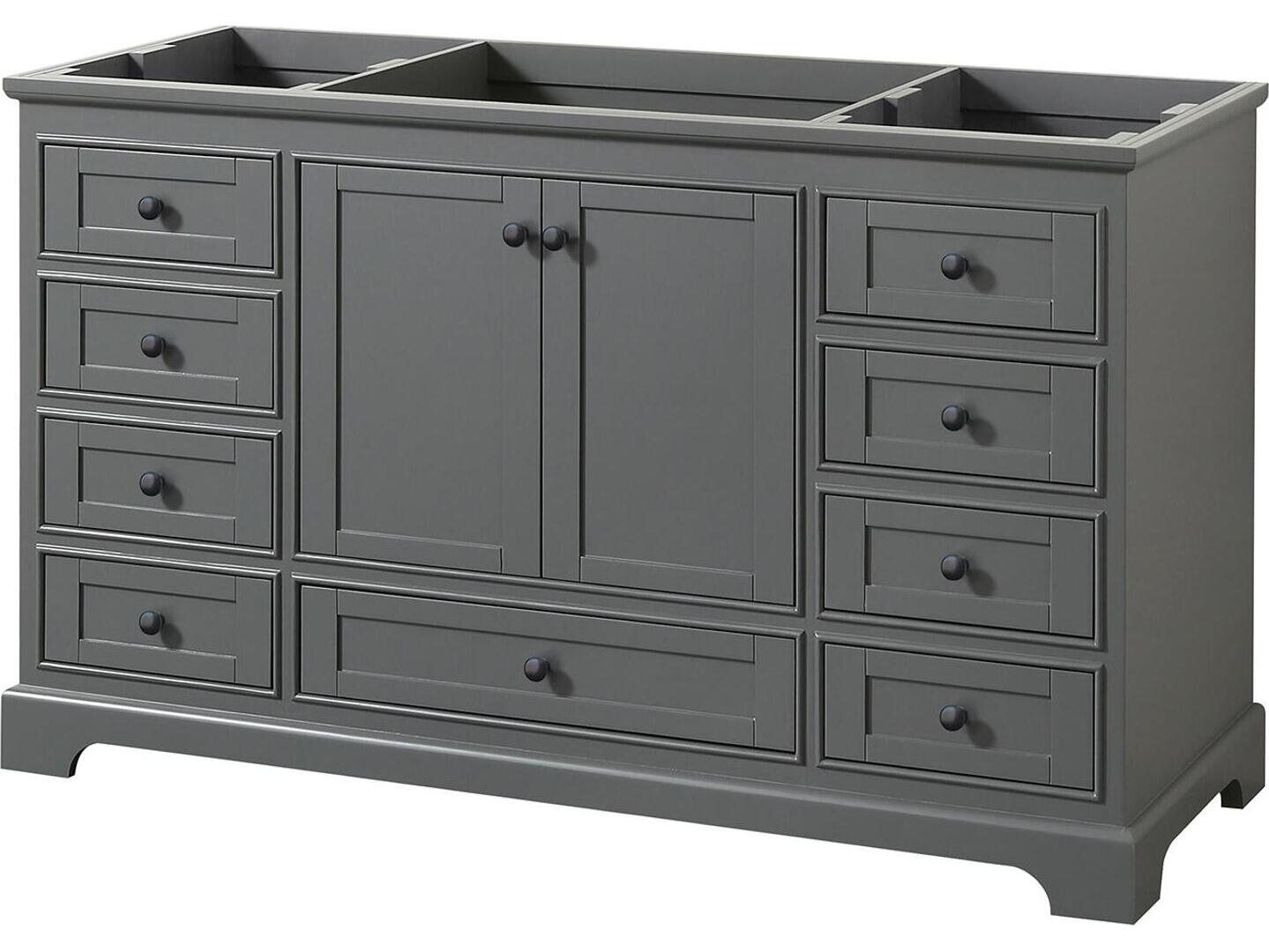 Wyndham Collection Deborah 59" Dark Gray Vanity