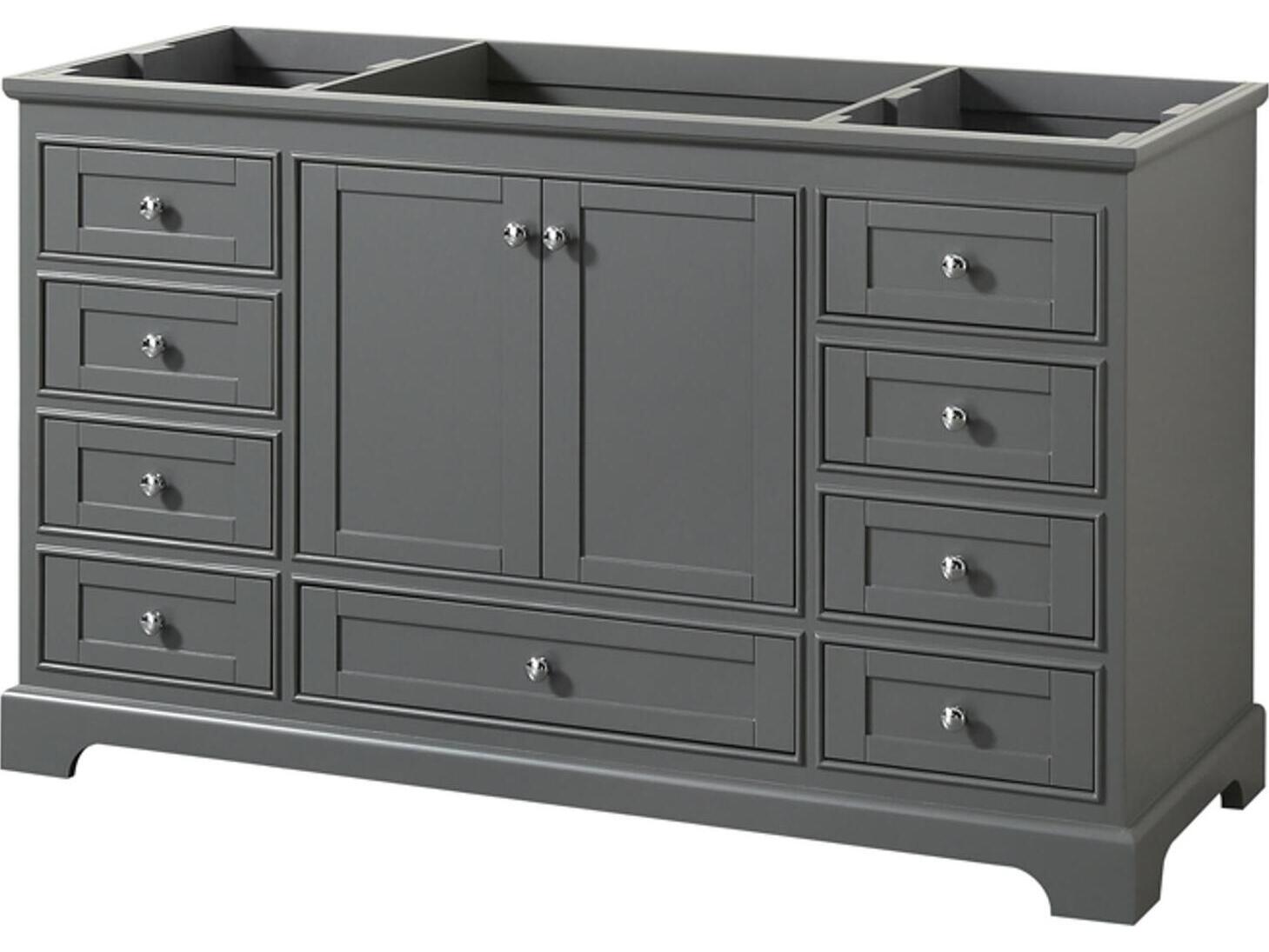 Wyndham Collection Deborah 59" Dark Gray Vanity