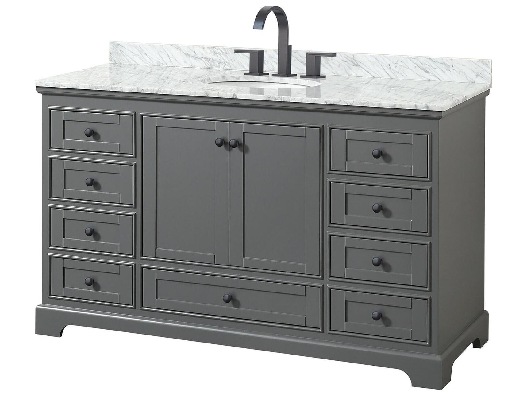 Wyndham Collection Deborah 60" Dark Gray Vanity