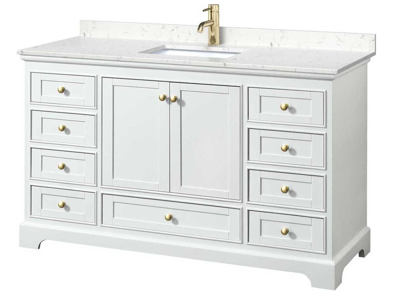 Wyndham Collection Deborah 60" White Vanity