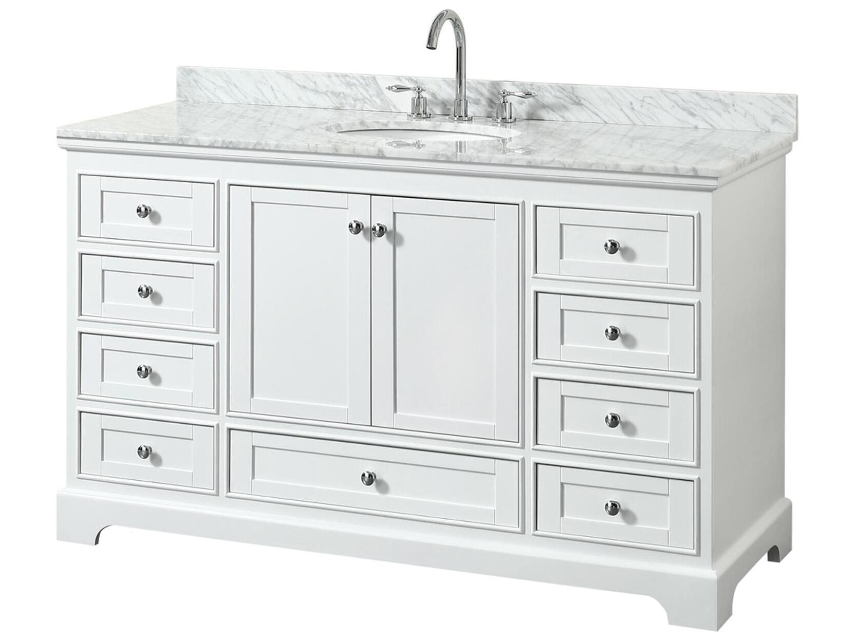 Wyndham Collection Deborah 60" White Vanity