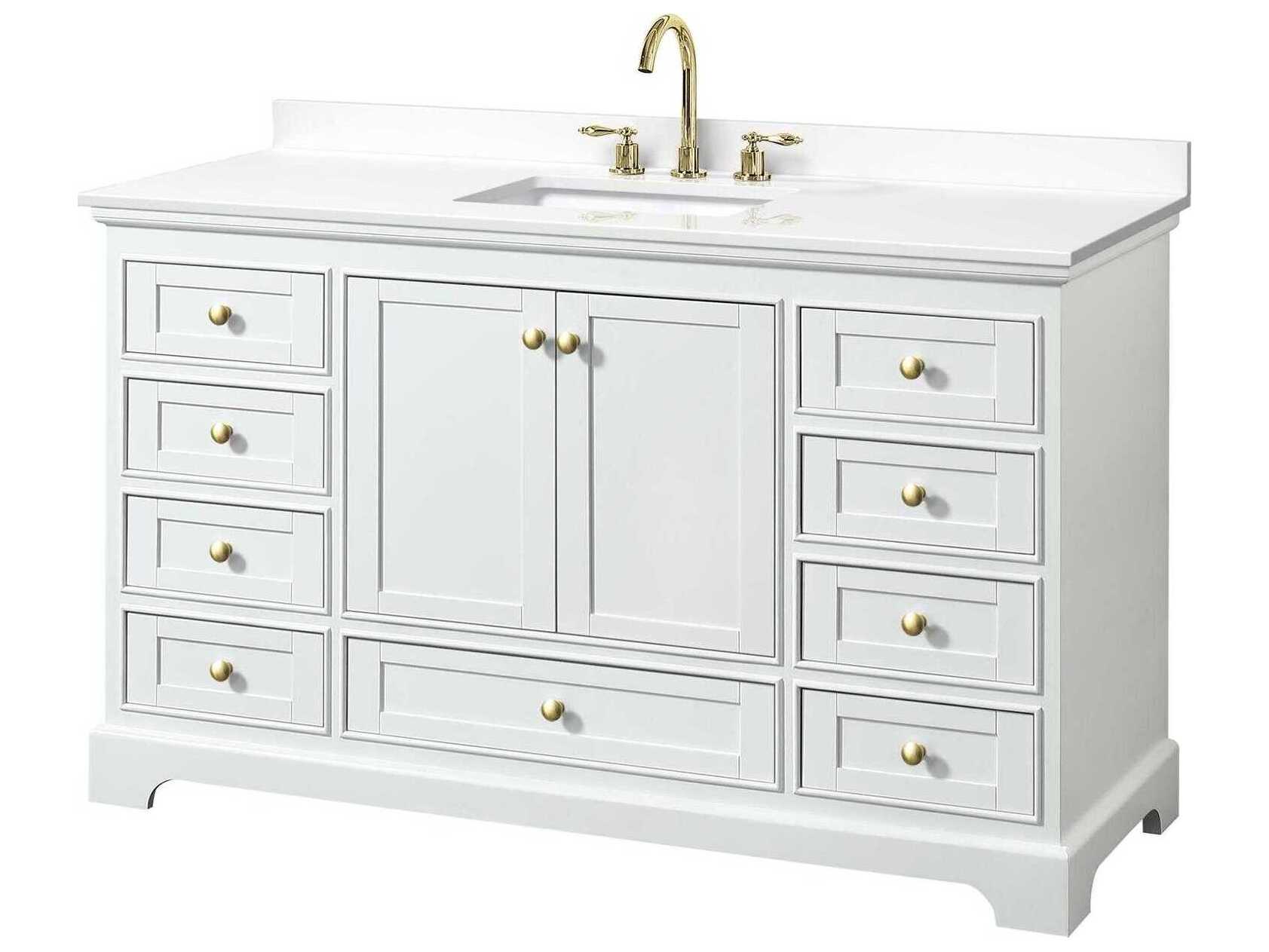 Wyndham Collection Deborah 60" White Vanity