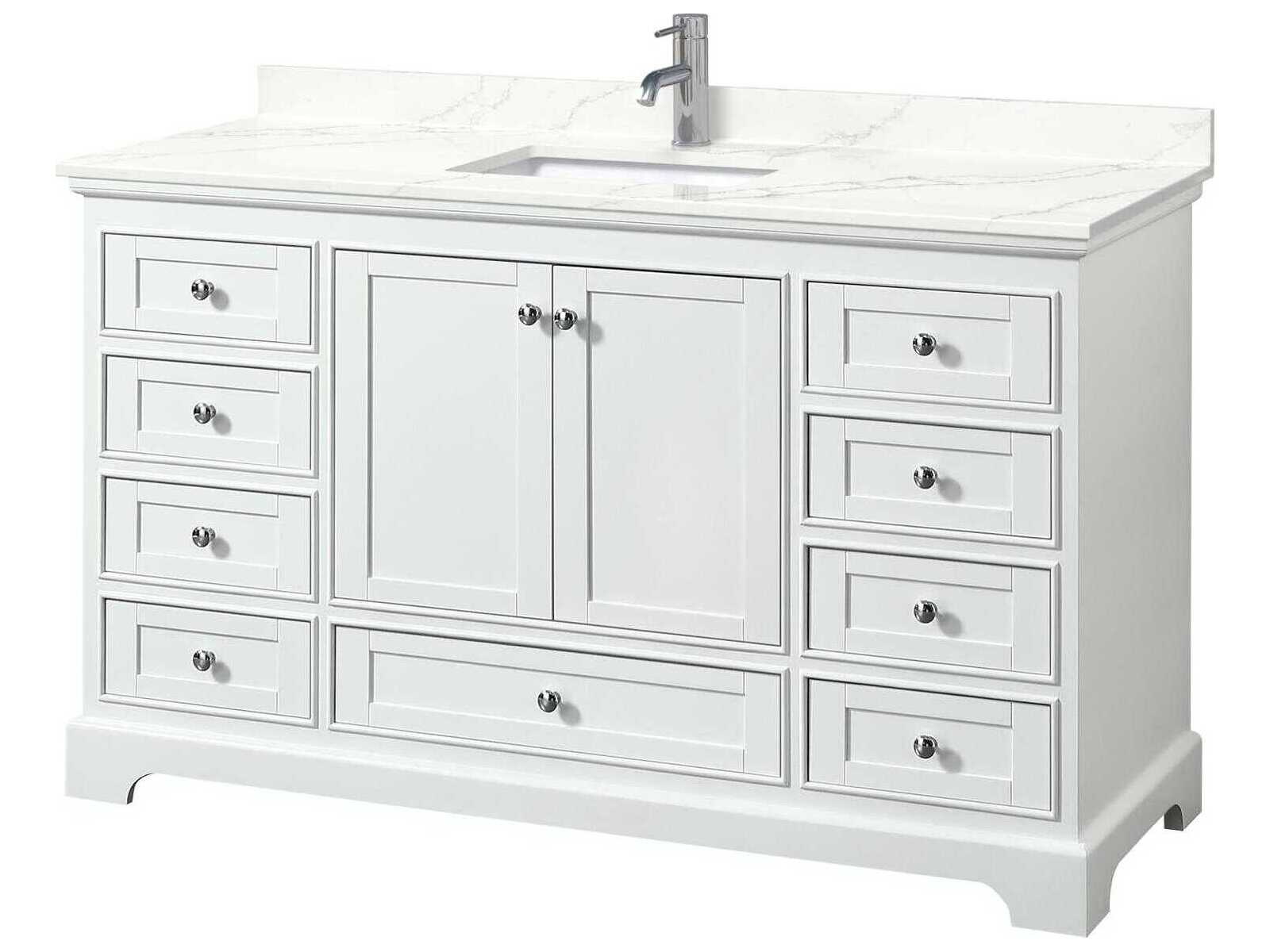 Wyndham Collection Deborah 60" White Vanity