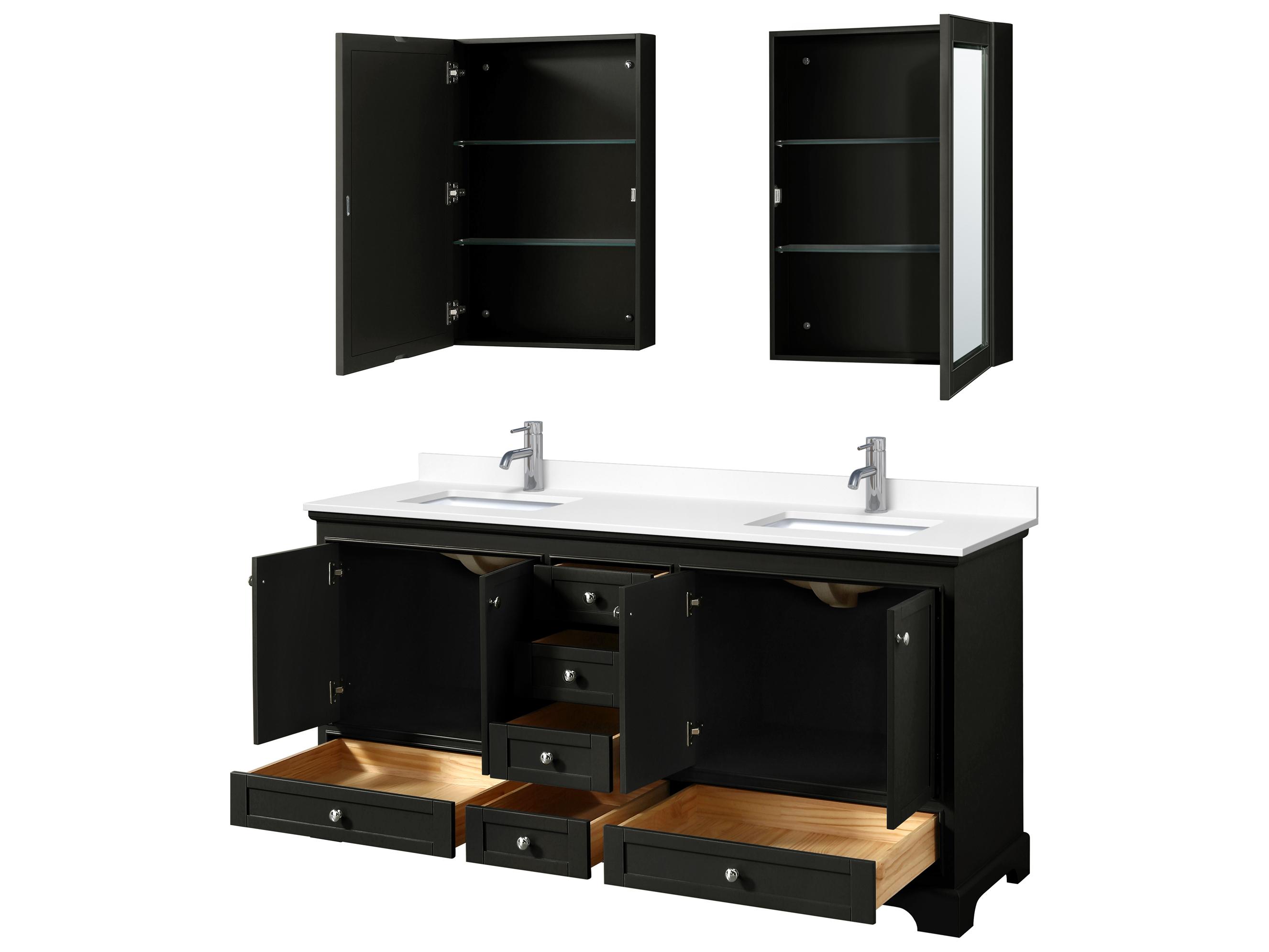 Wyndham Collection Deborah 72" Dark Espresso Vanity with Medicine Cabinet