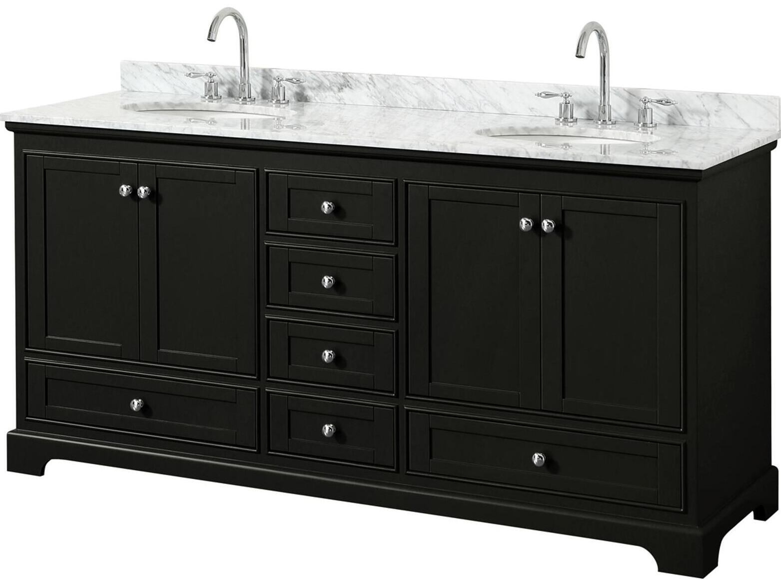Wyndham Collection Deborah 72" Dark Espresso Vanity