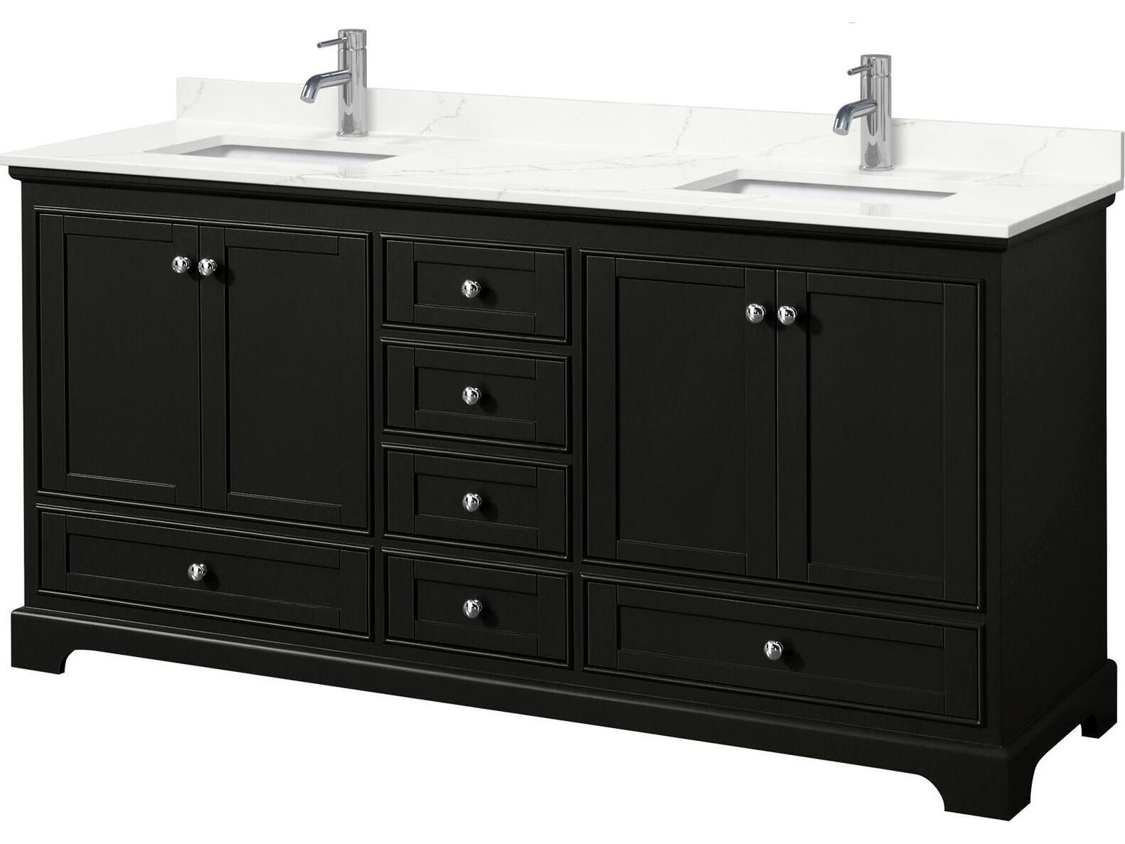 Wyndham Collection Deborah 72" Dark Espresso Vanity