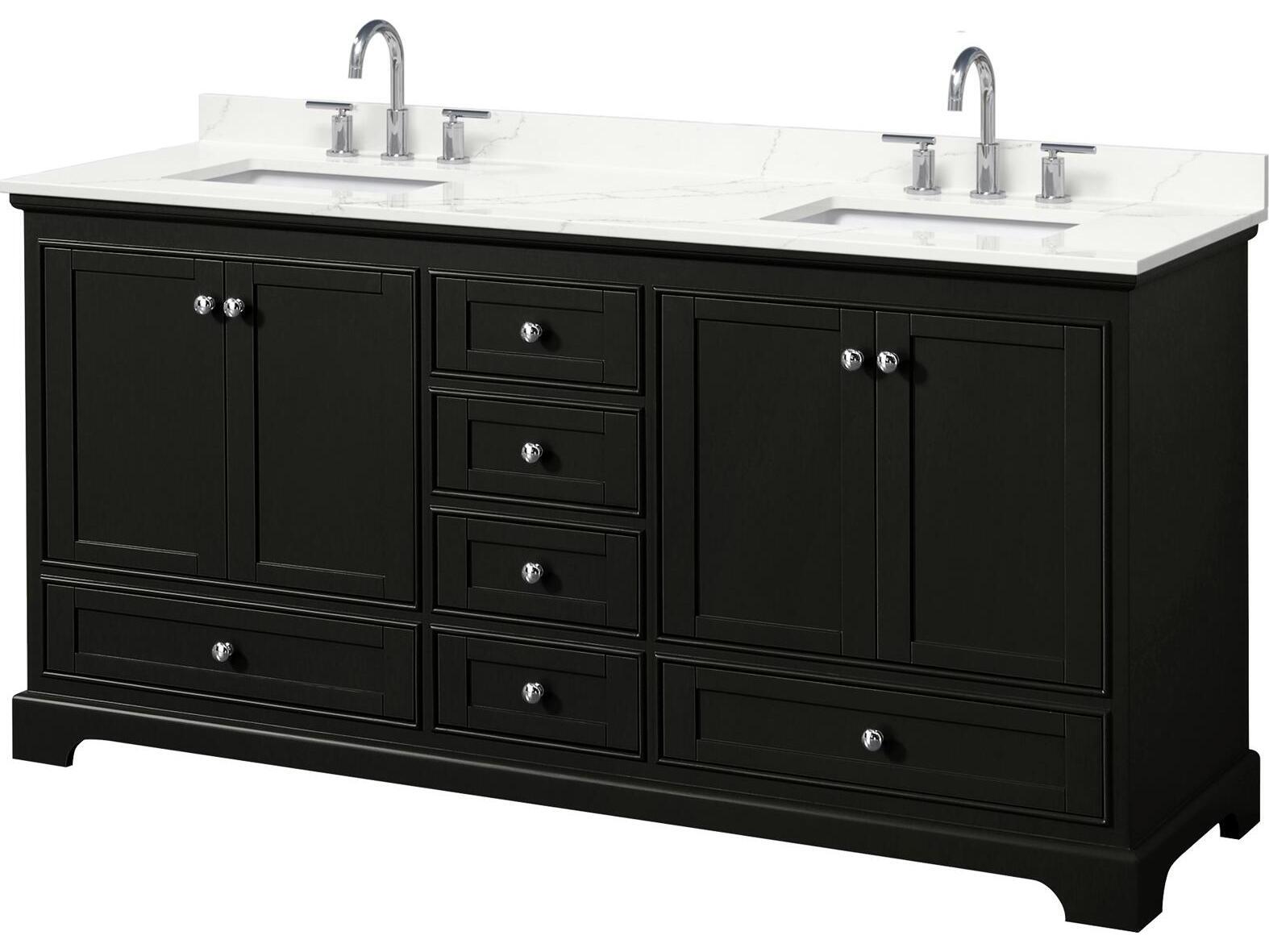 Wyndham Collection Deborah 72" Dark Espresso Vanity