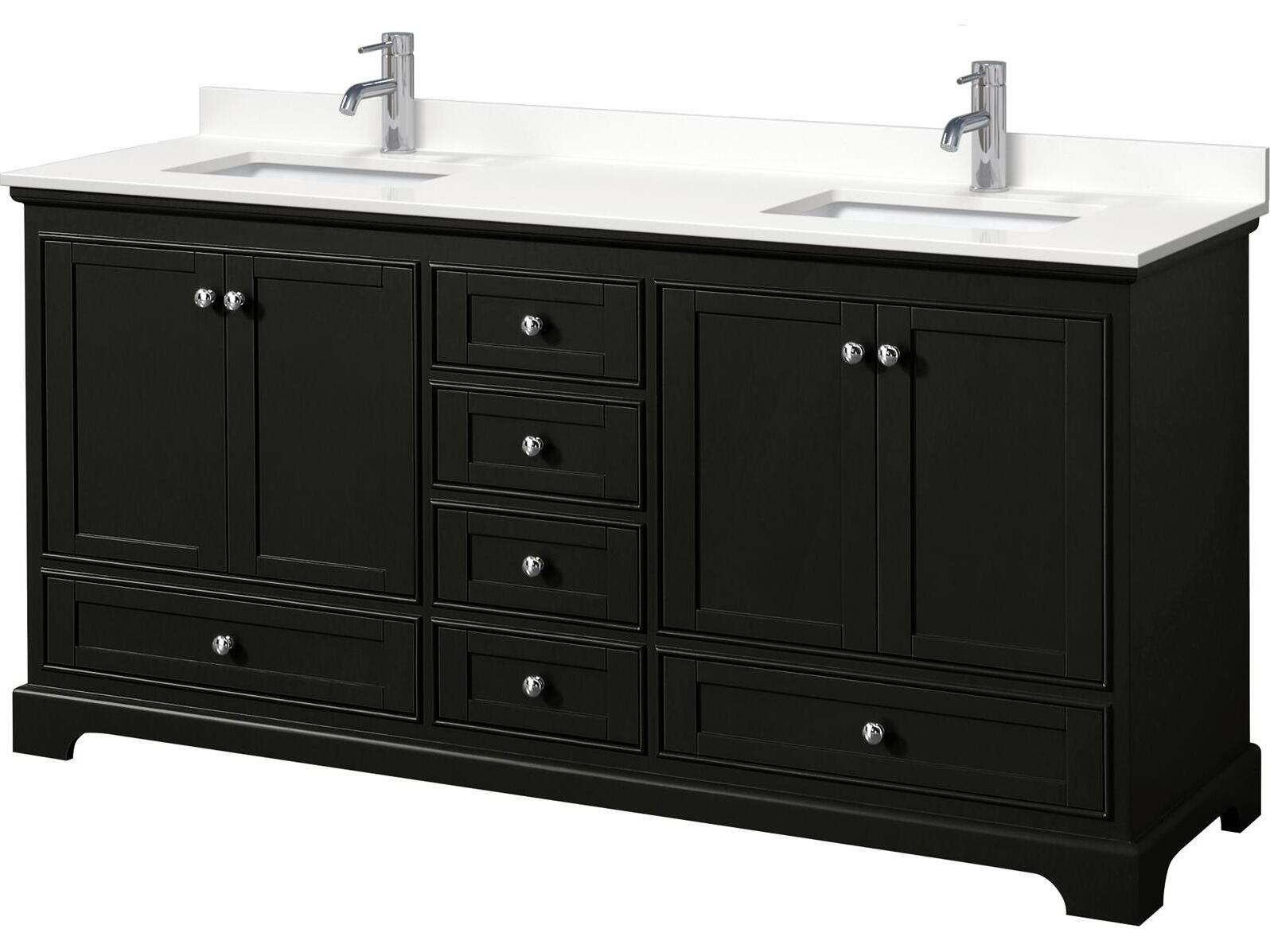 Wyndham Collection Deborah 72" Dark Espresso Vanity