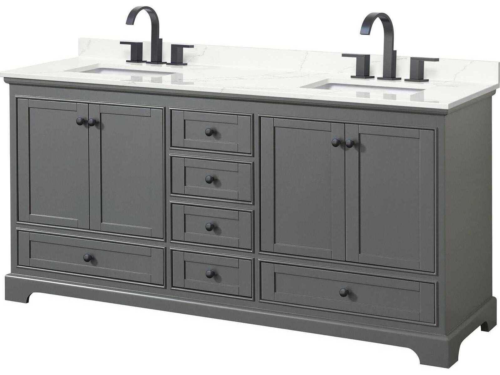 Wyndham Collection Deborah 72" Dark Gray Vanity