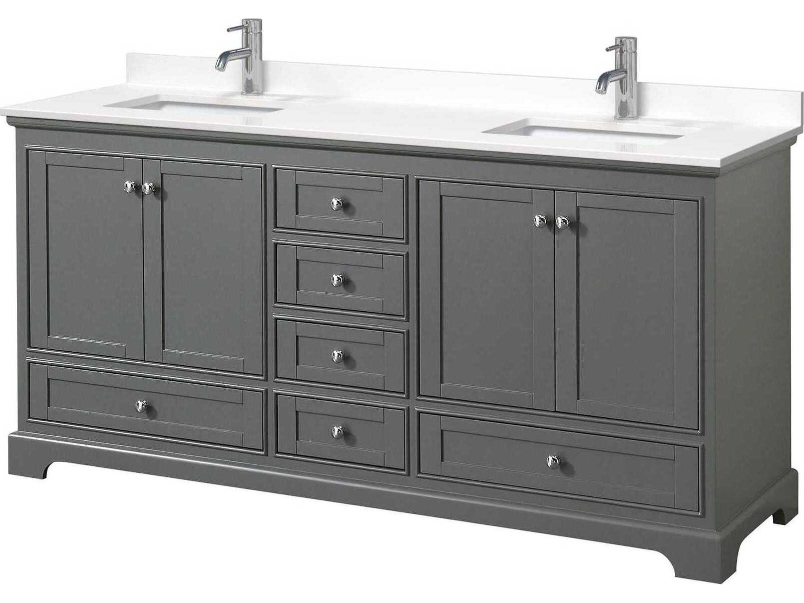 Wyndham Collection Deborah 72" Dark Gray Vanity