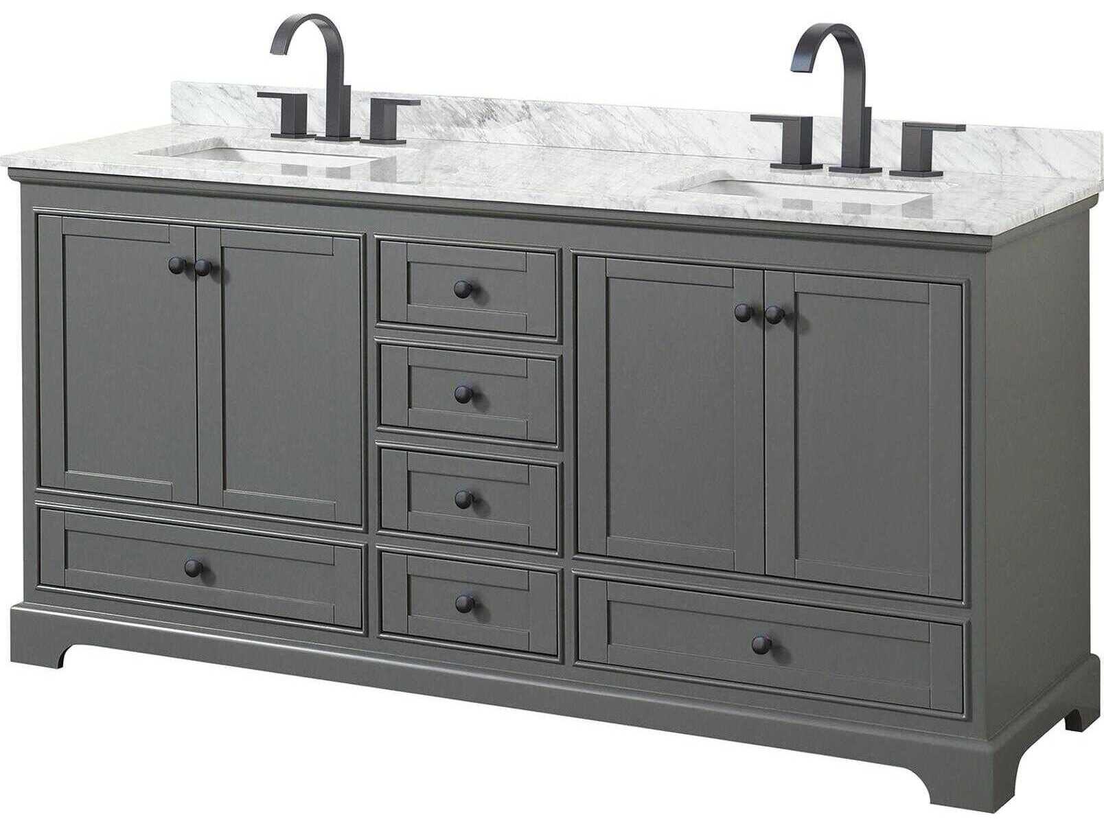 Wyndham Collection Deborah 72" Dark Gray Vanity
