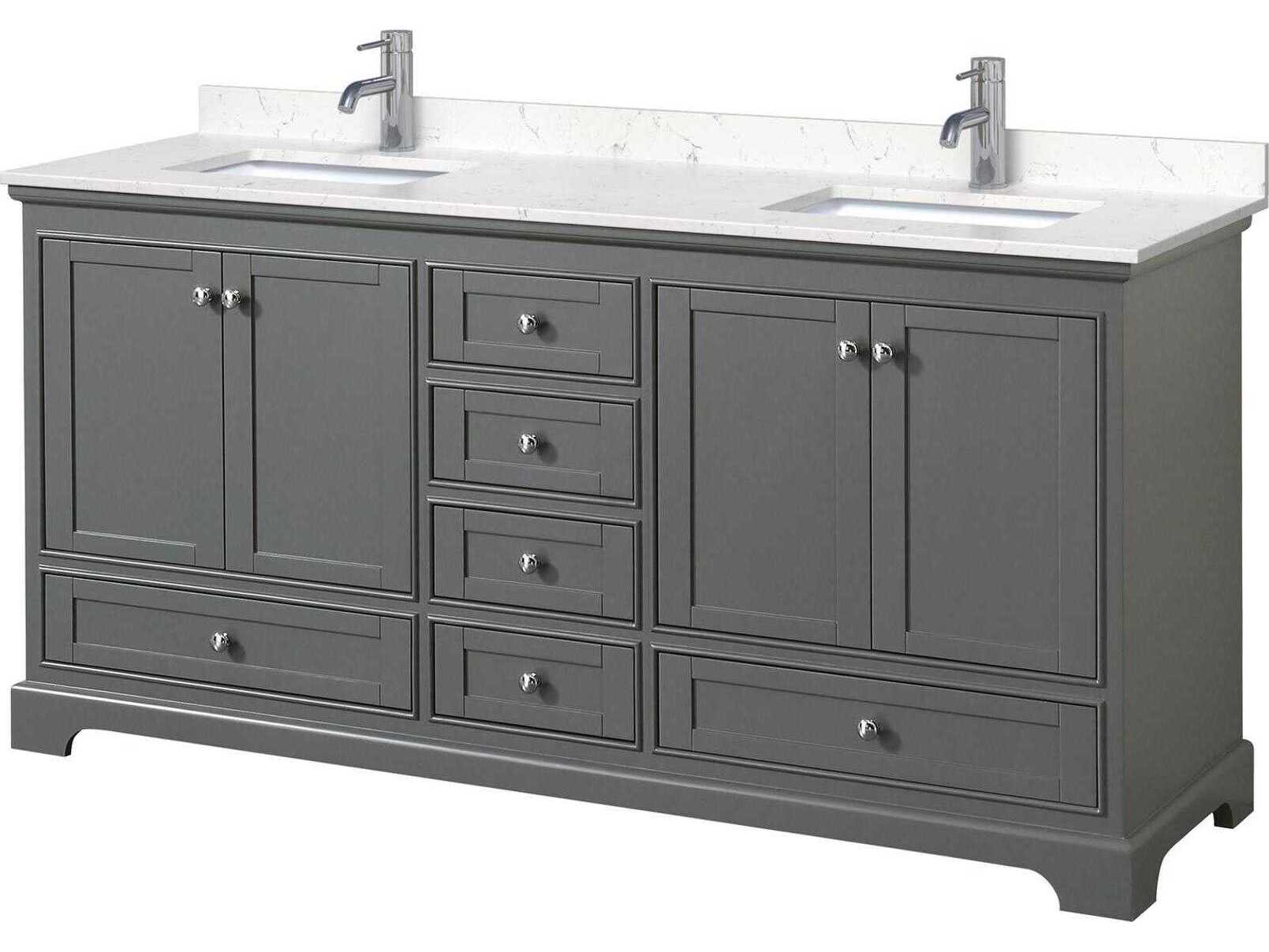Wyndham Collection Deborah 72" Dark Gray Vanity