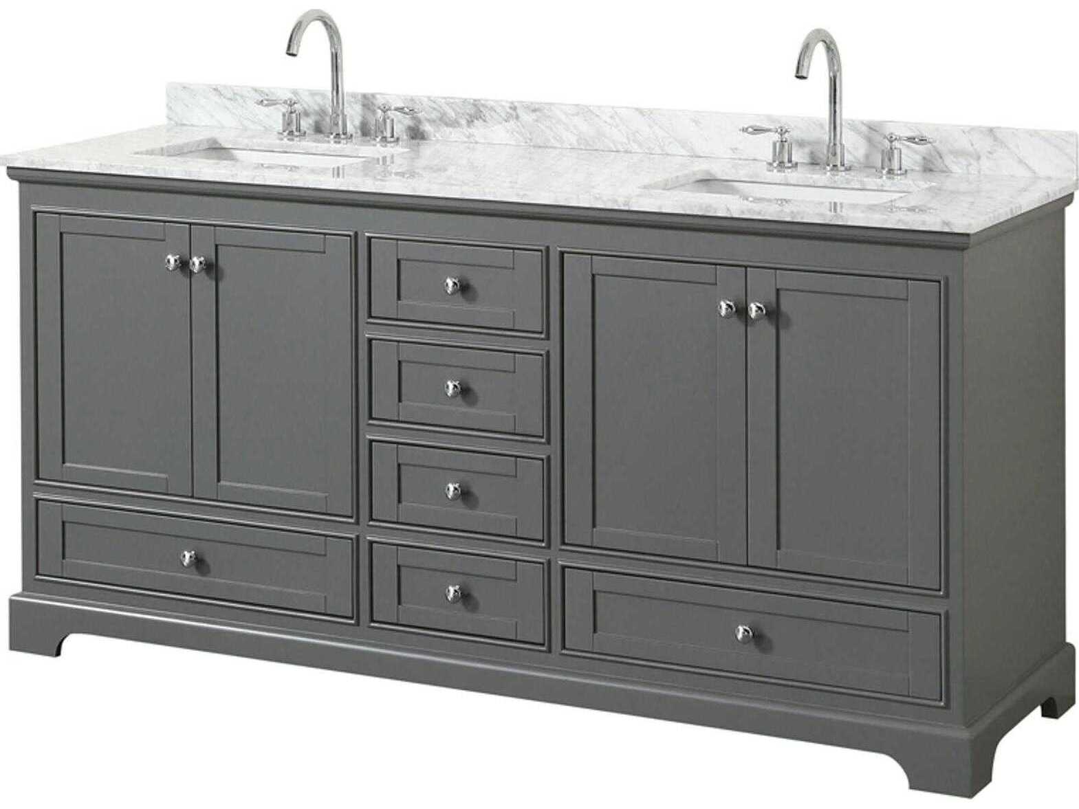 Wyndham Collection Deborah 72" Dark Gray Vanity