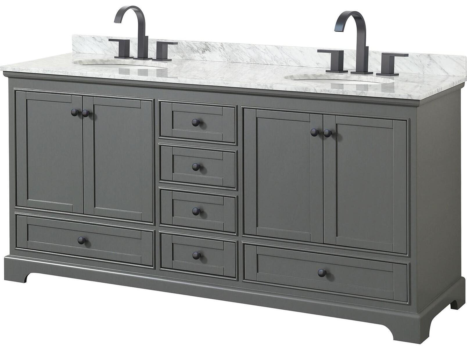 Wyndham Collection Deborah 72" Dark Gray Vanity