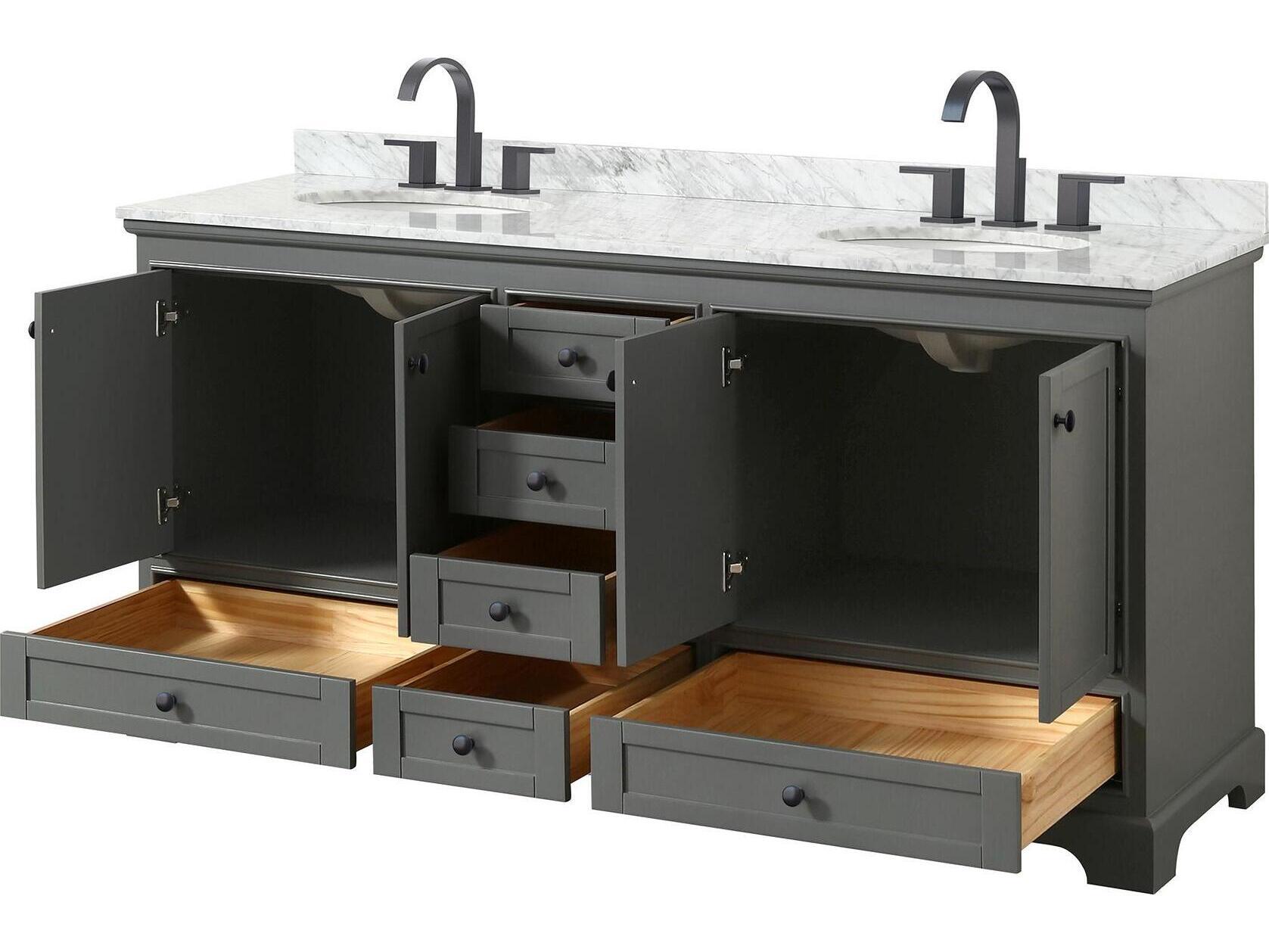 Wyndham Collection Deborah 72" Dark Gray Vanity